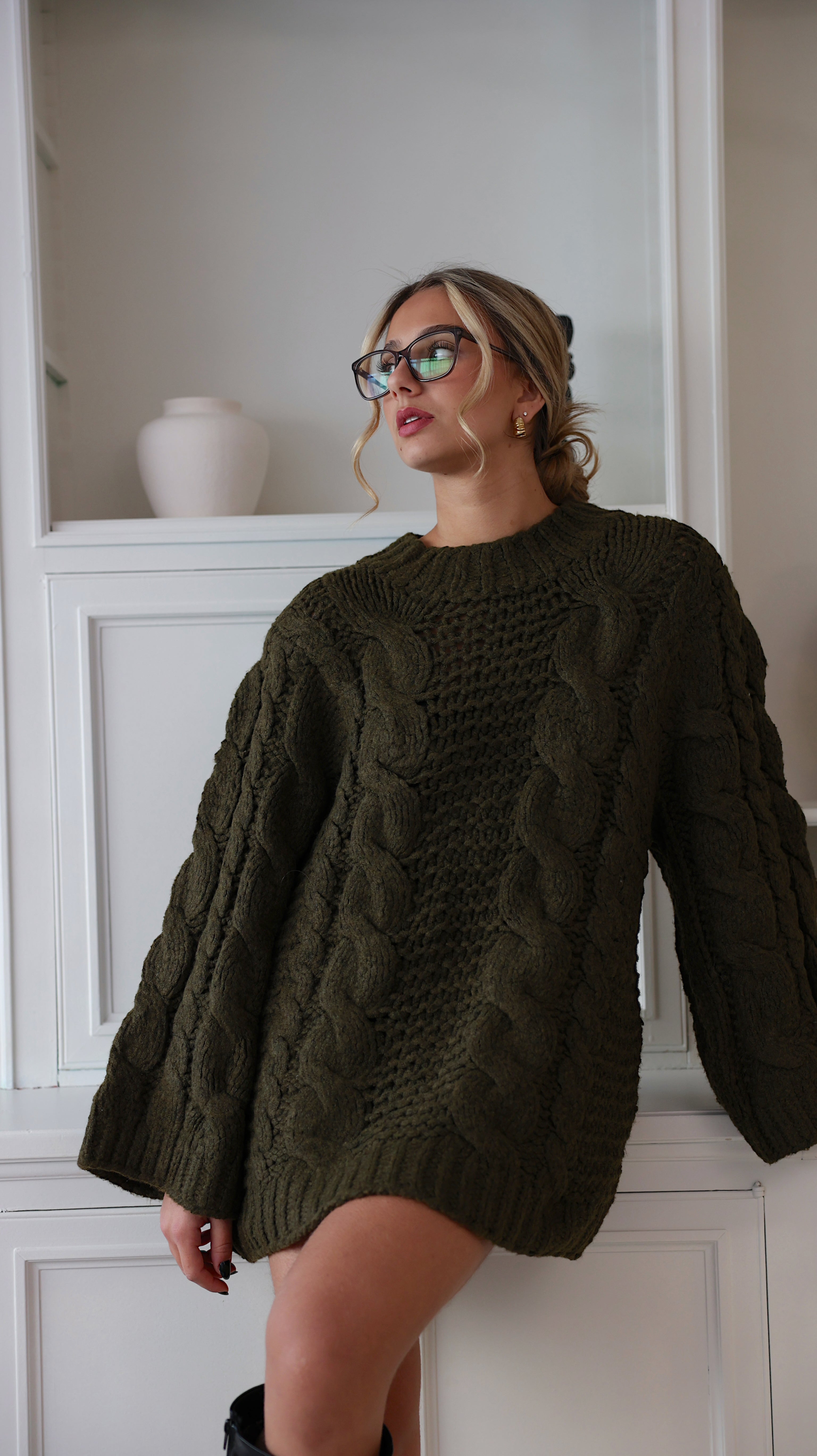 SUZANE LONG SWEATER - KHAKI