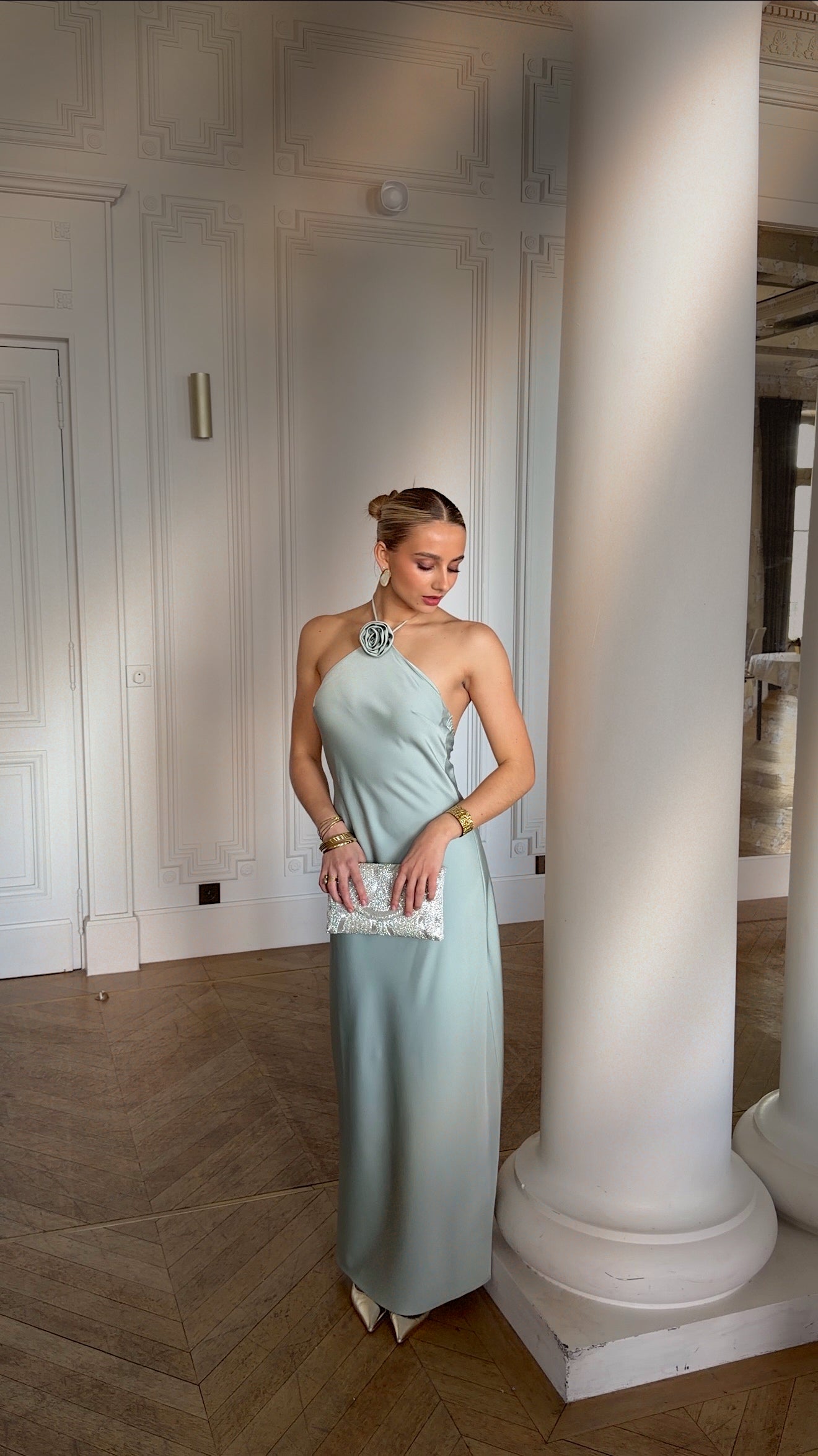 ROBE JULIA - BLEU/VERT SAUGE