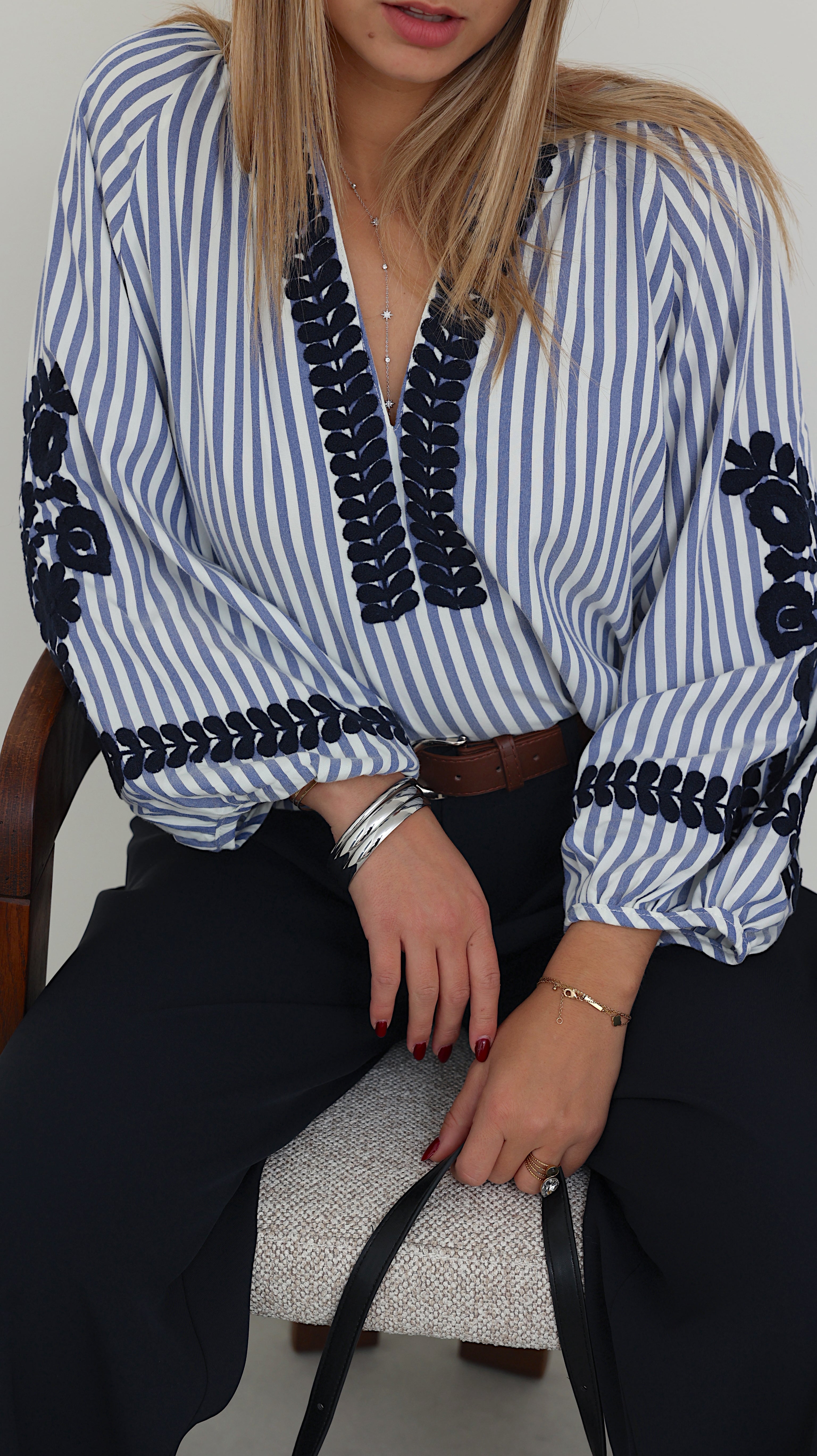 NADEGE BLOUSE - BLUE