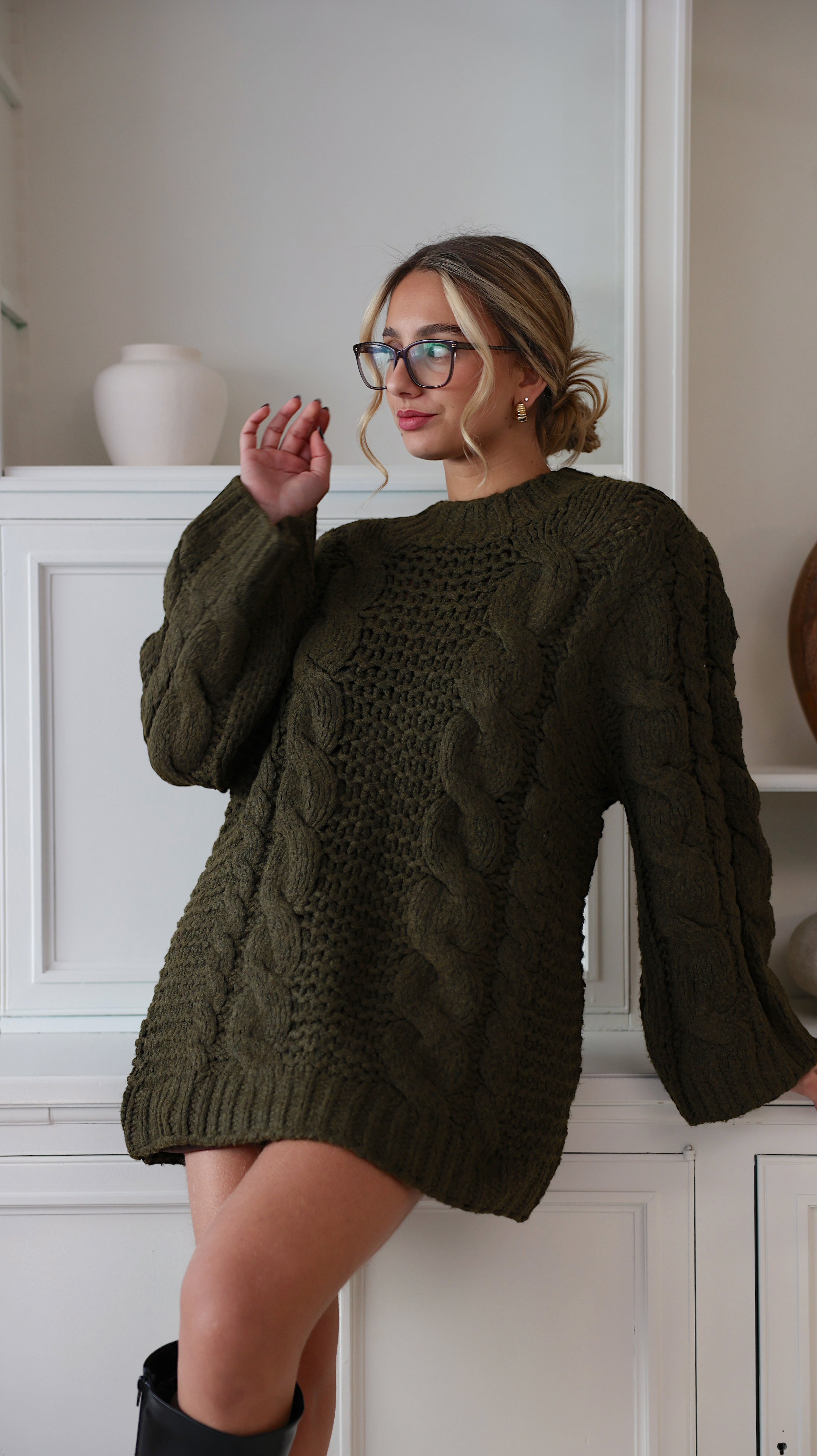 SUZANE LONG SWEATER - KHAKI