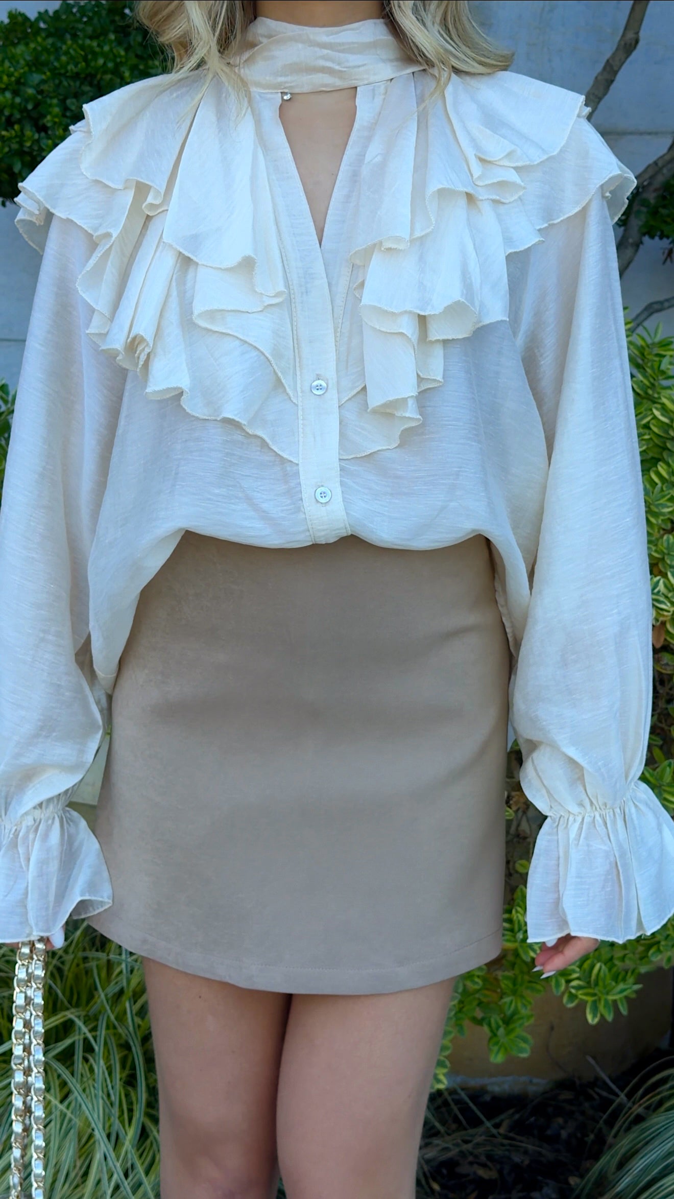FALDA-SHORTS MIA - GRIS TAUPE