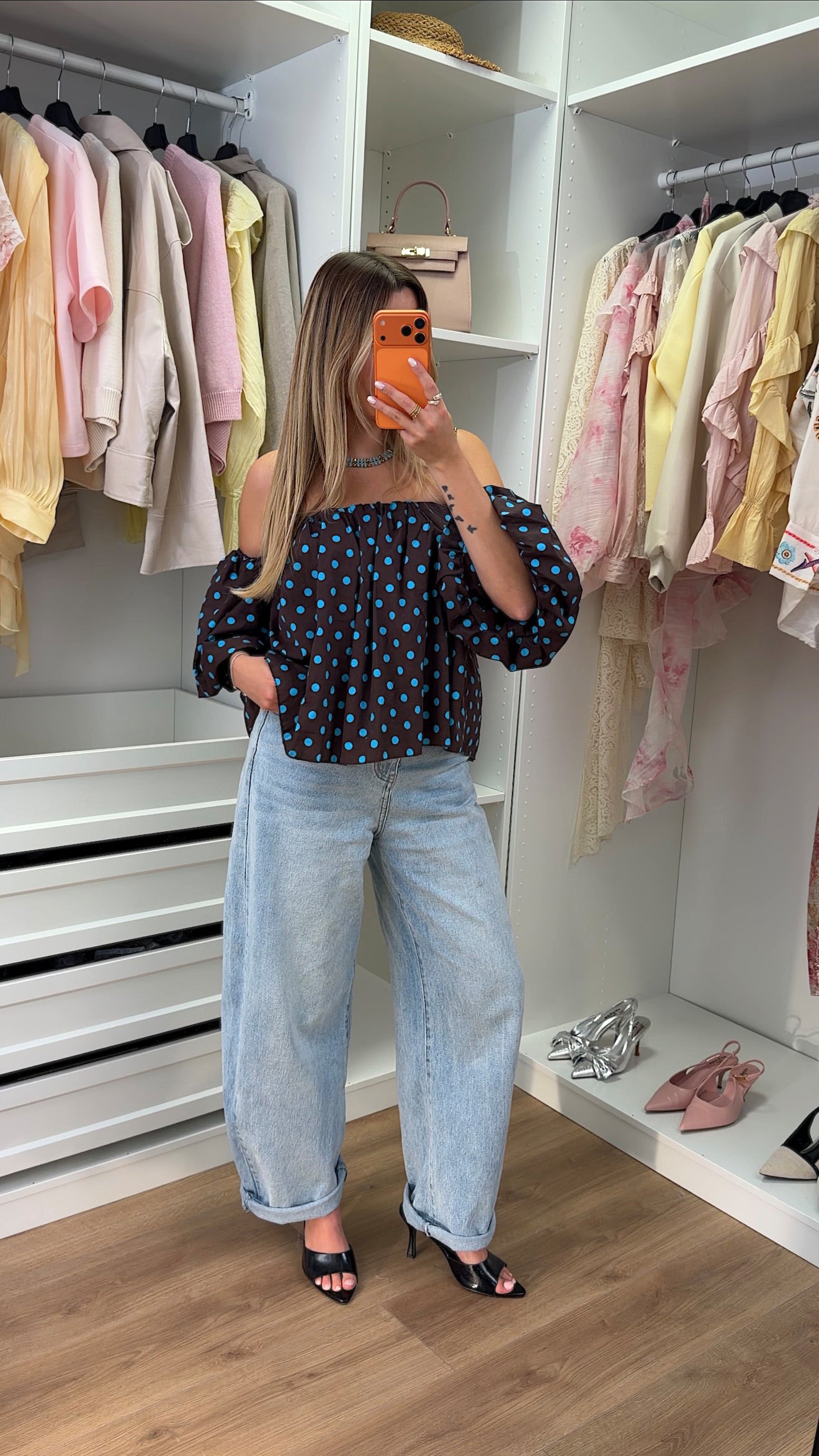 BLOUSE DOMI POIS - CHOCO
