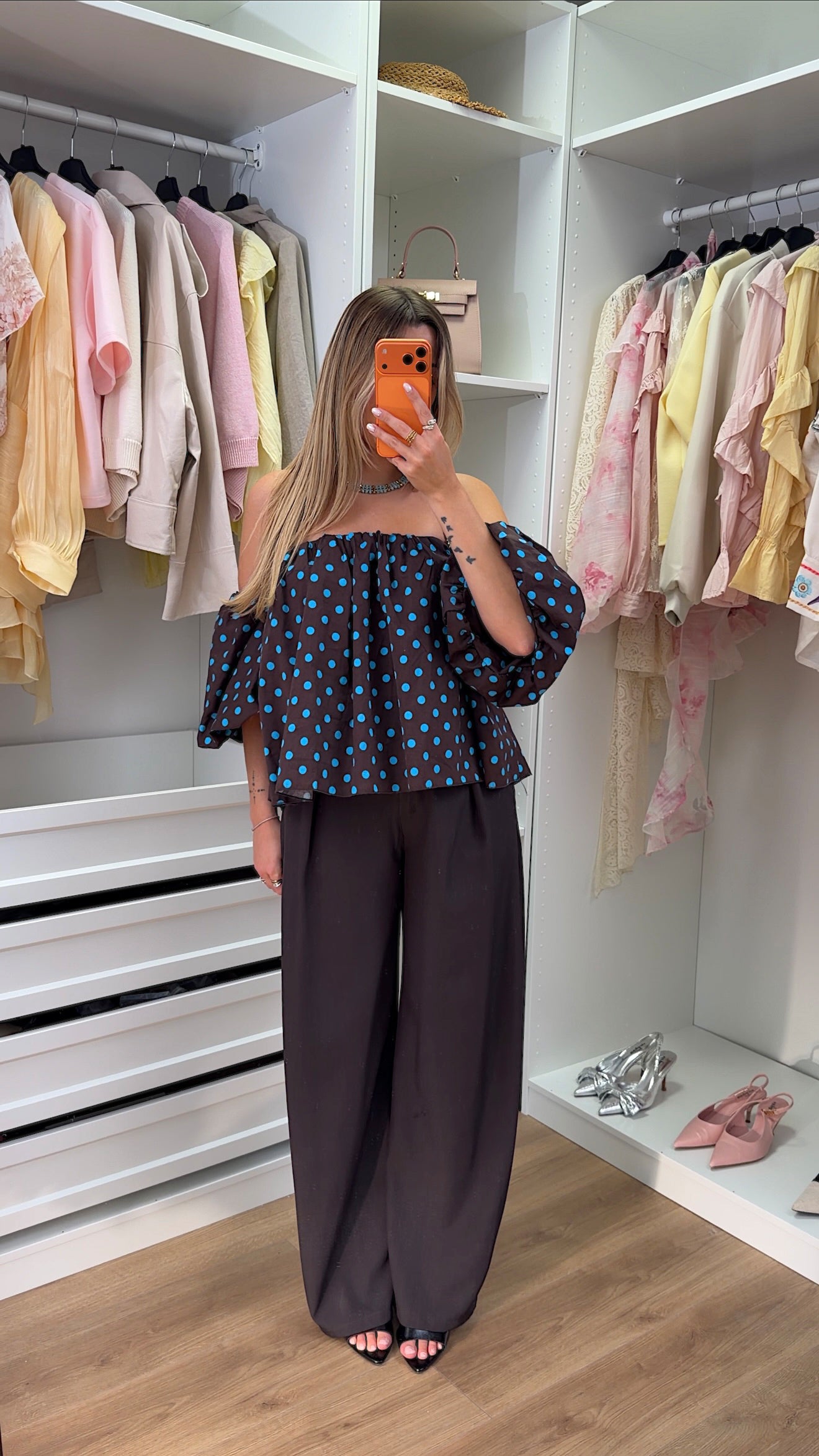 BLOUSE DOMI POIS - CHOCO