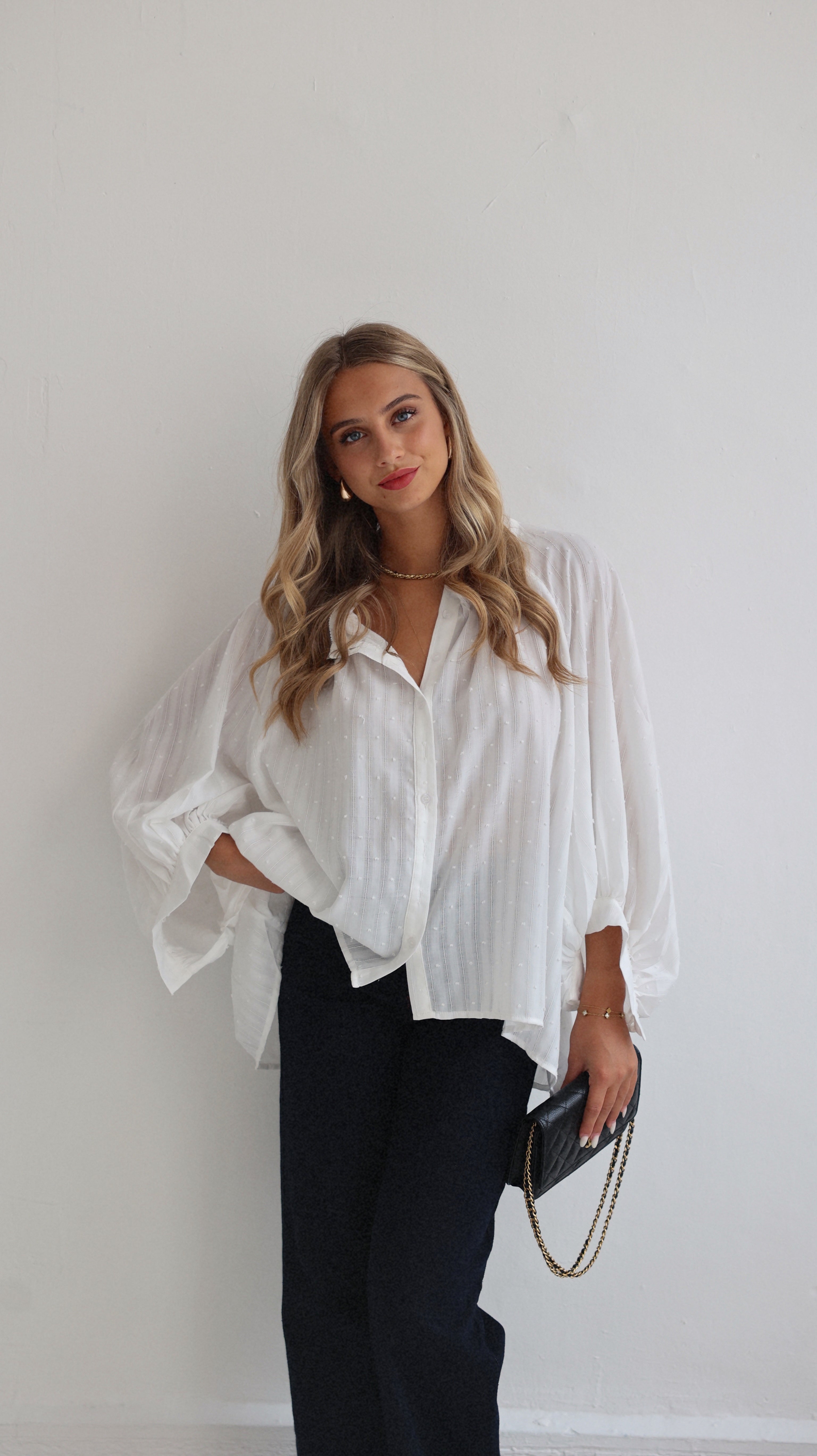 AZÉLIE BLOUSE - WHITE PLUMETIS
