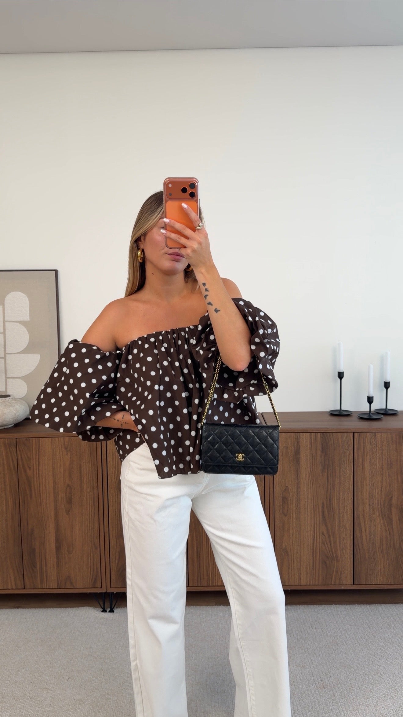BLOUSE DOMI POIS - CHOCO ET BLANC