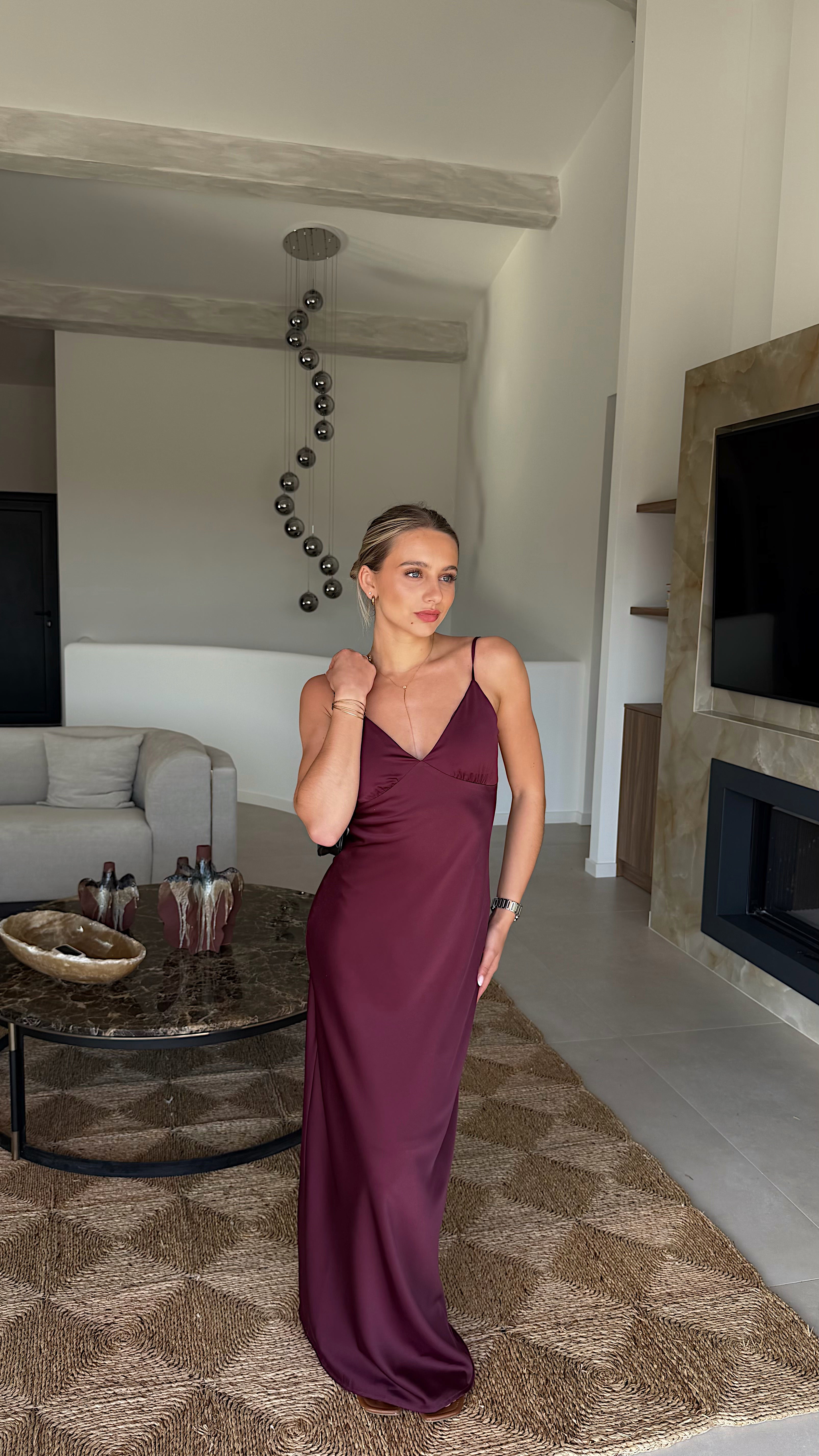 ALESSIA DRESS - BORDEAUX
