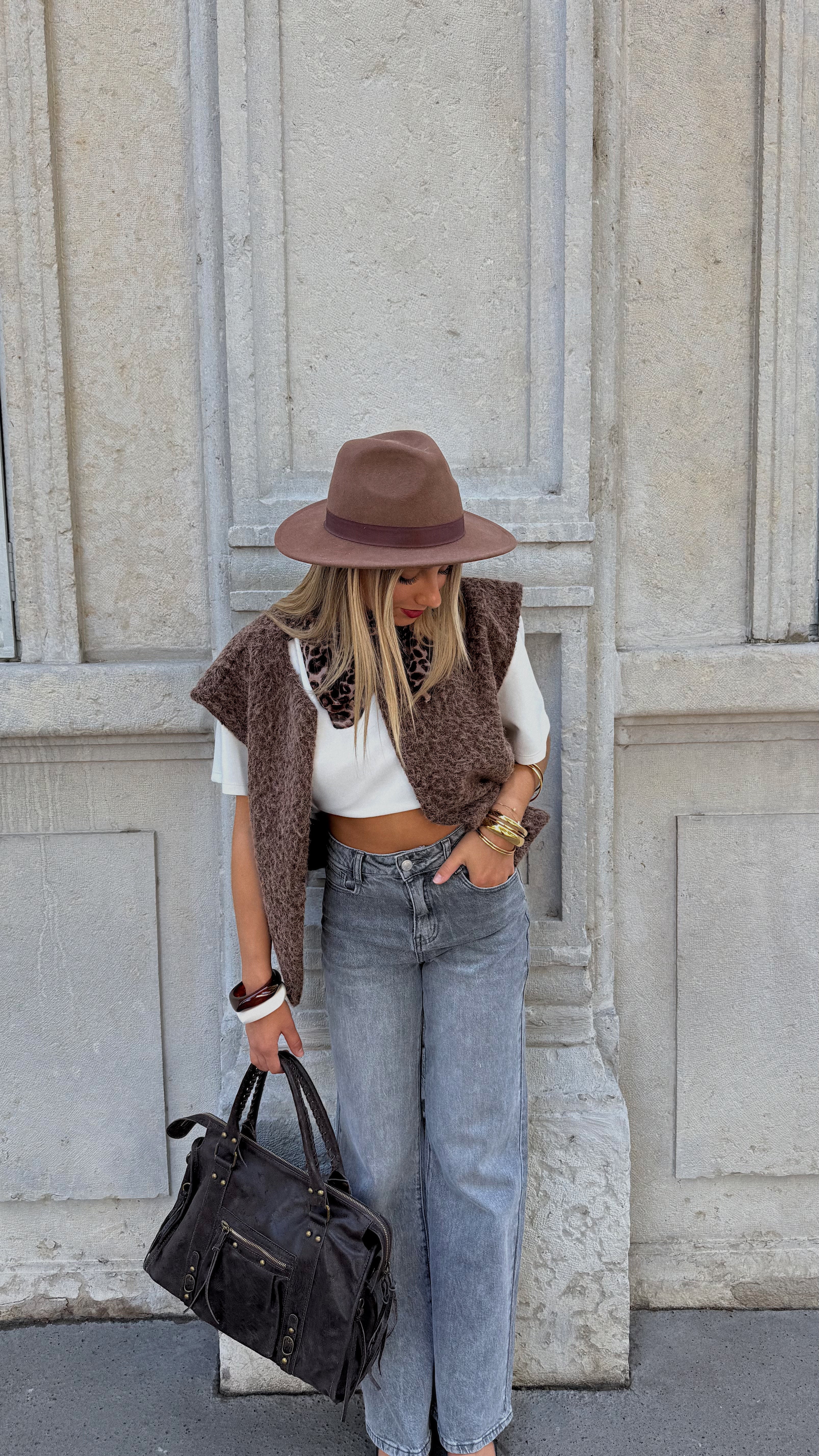 VESTE SANS MANCHES ABIE - CHOCO