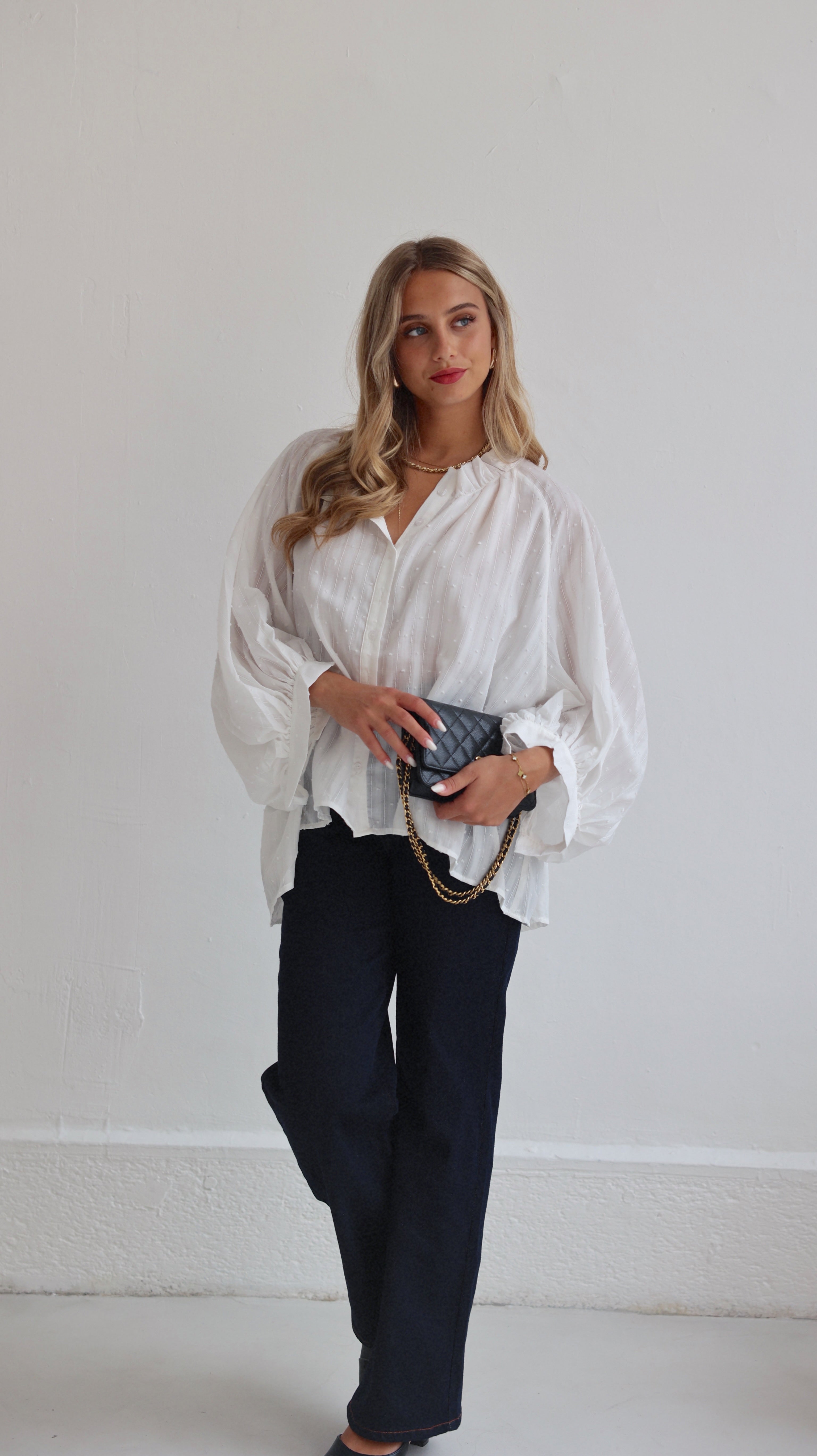 AZÉLIE BLOUSE - WHITE PLUMETIS