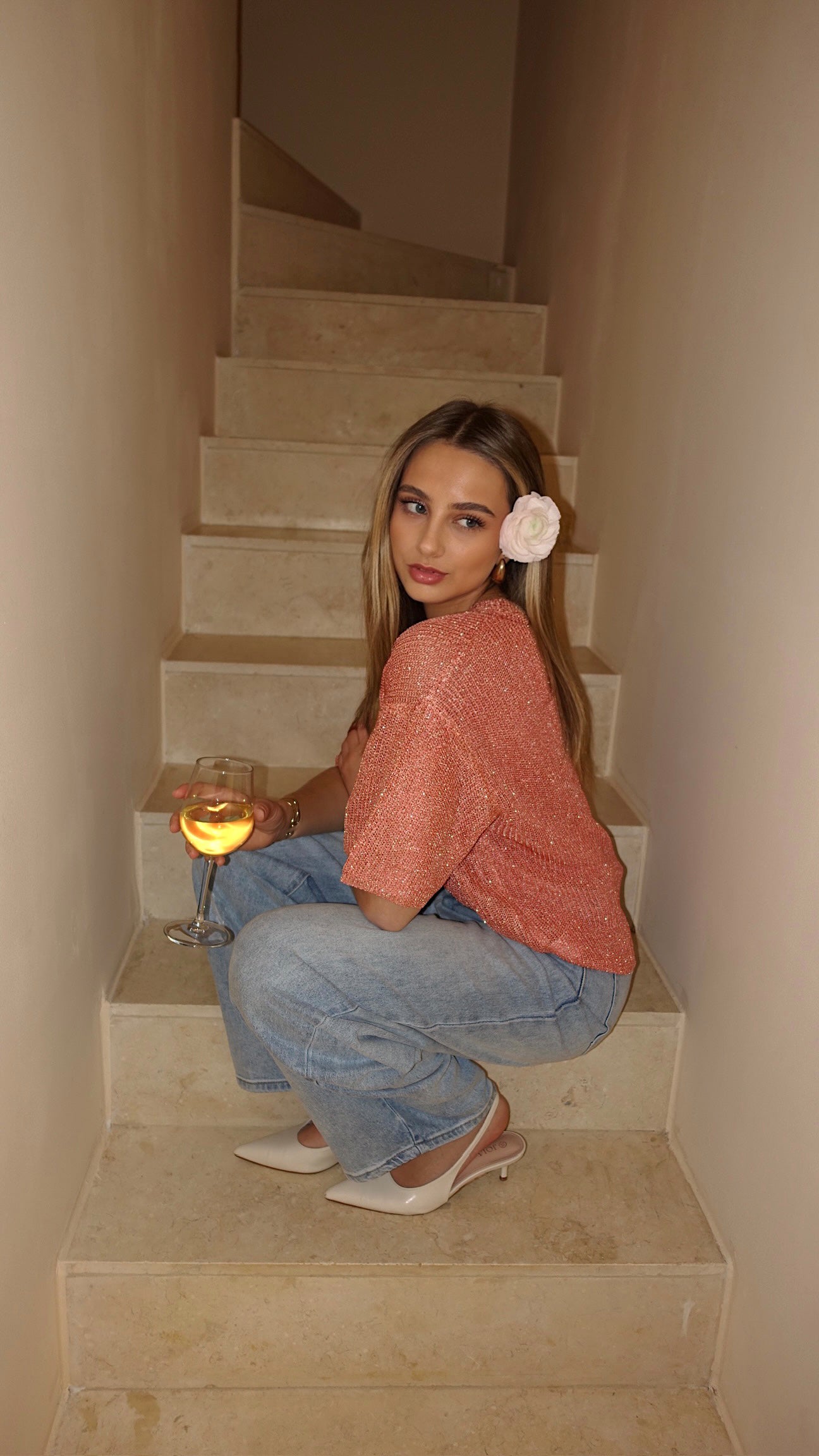 T SHIRT MAILLE LUMIE - CORAIL