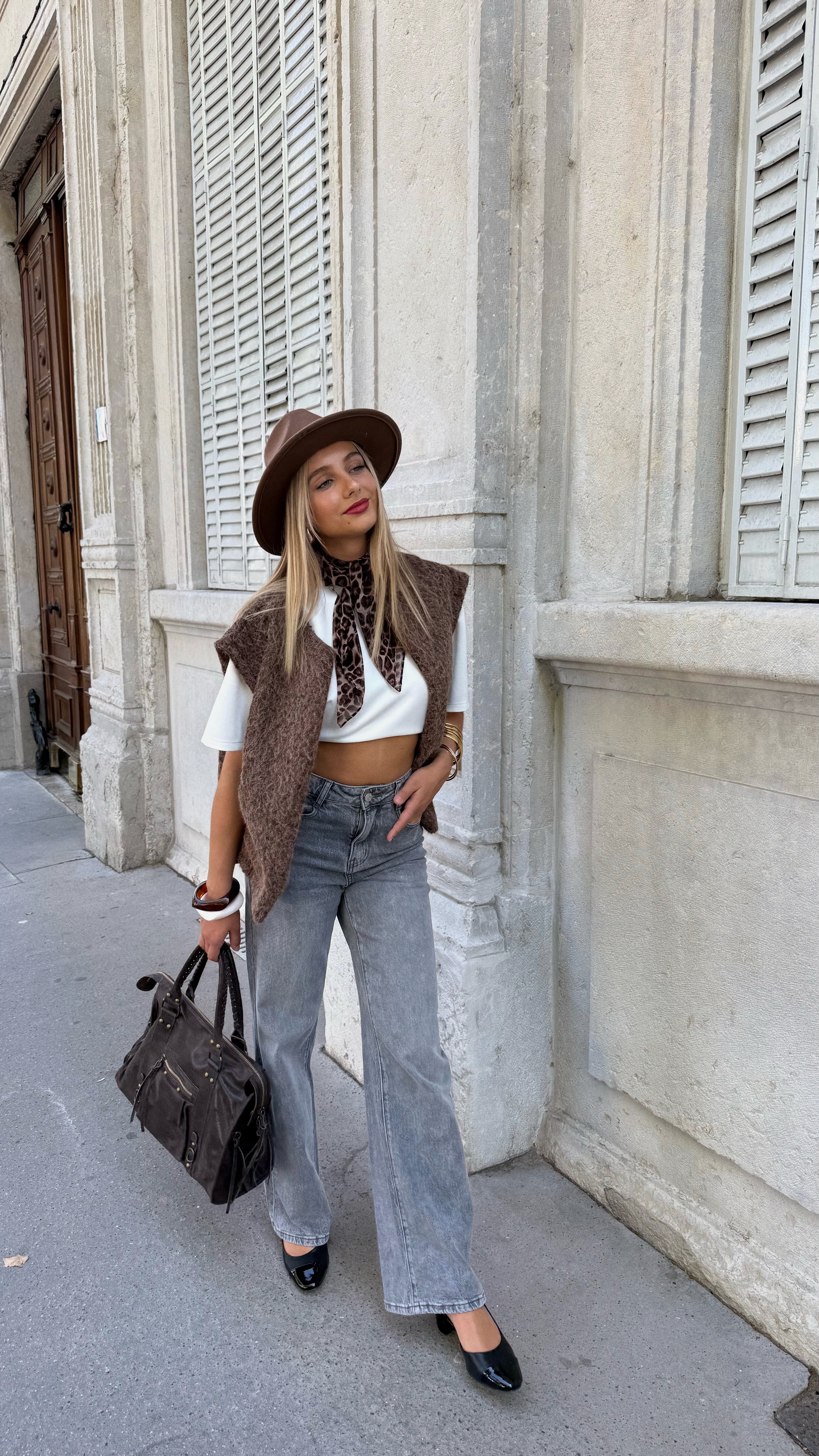 VESTE SANS MANCHES ABIE - CHOCO