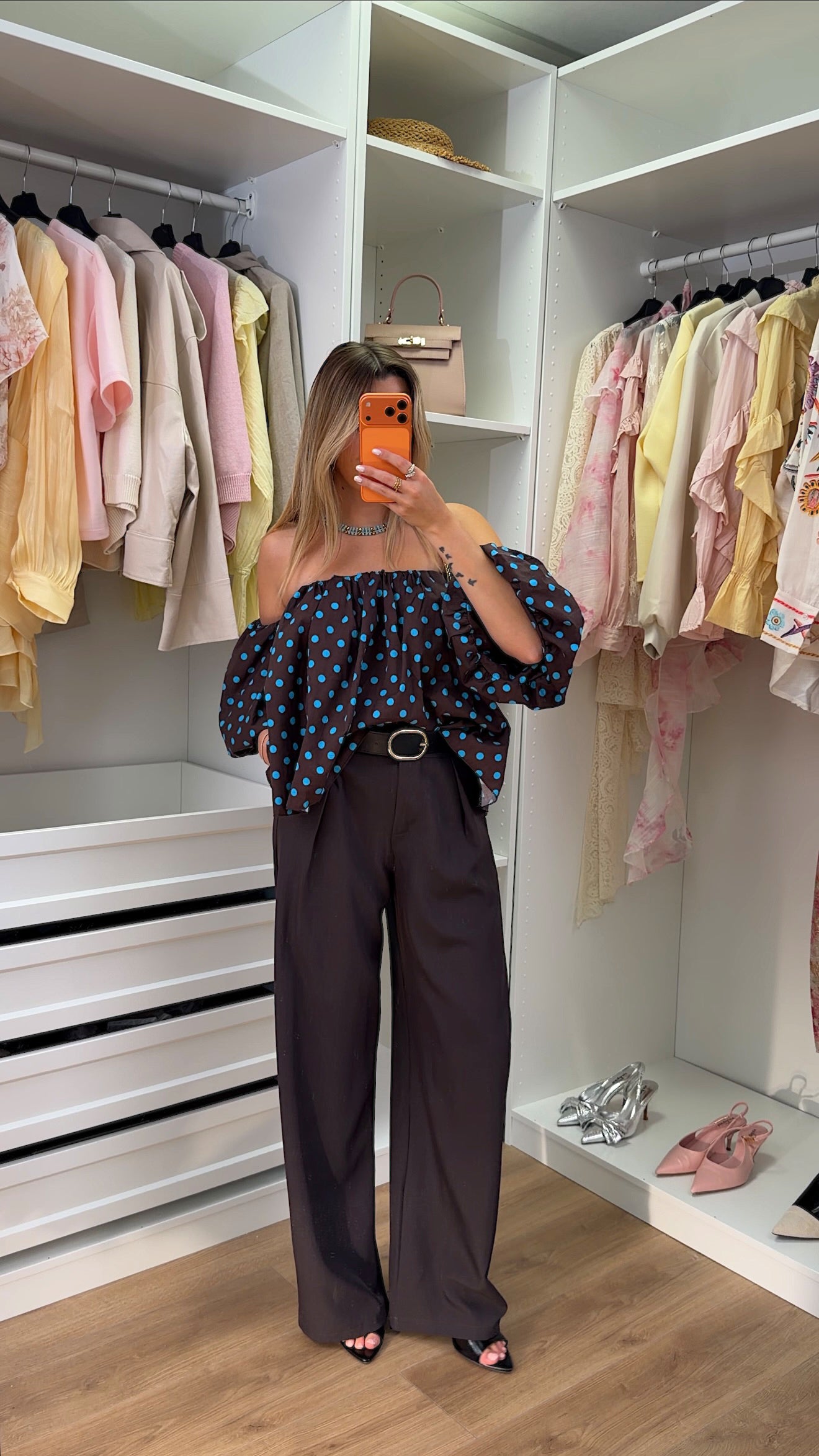 BLOUSE DOMI POIS - CHOCO