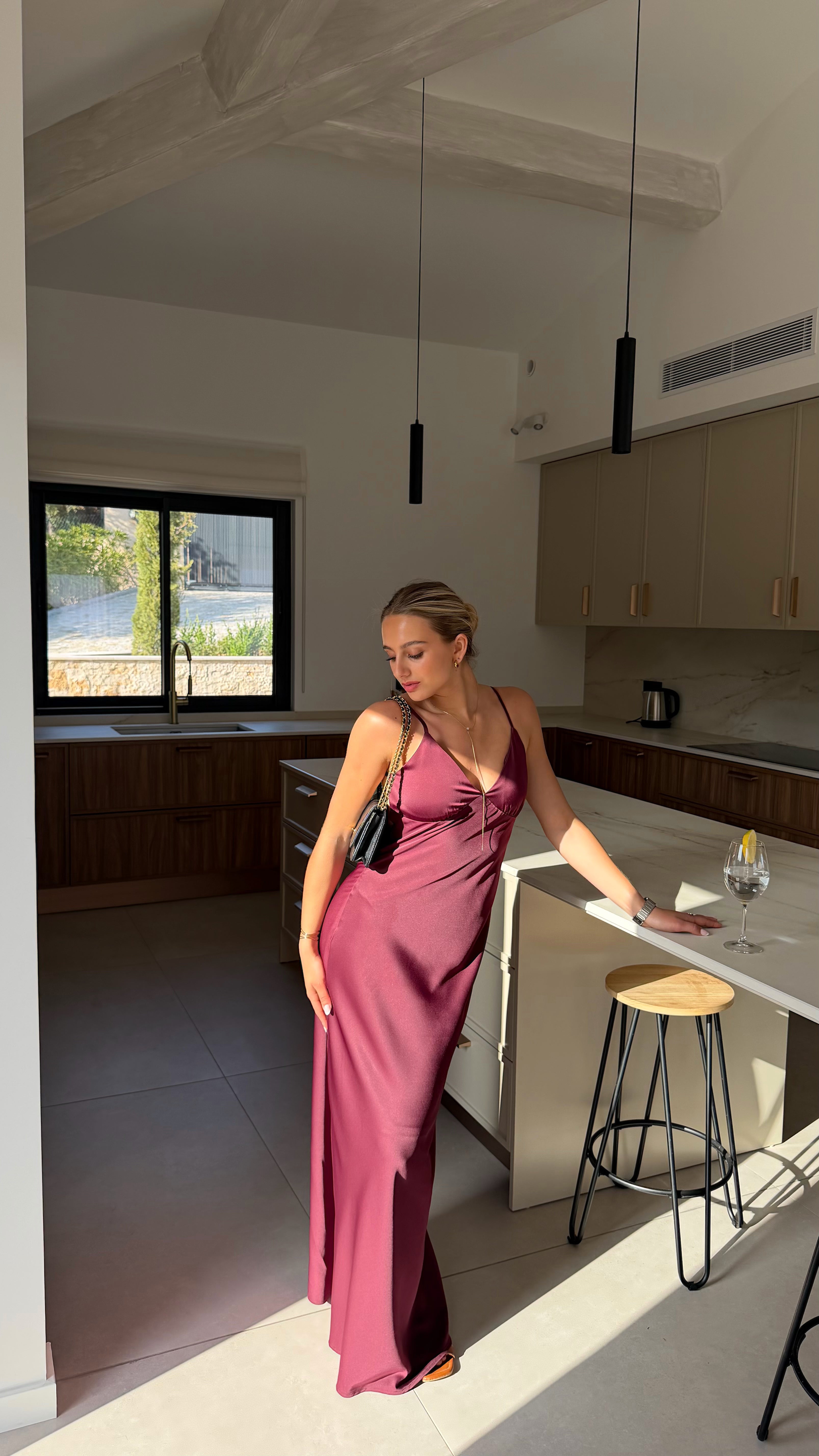 ALESSIA DRESS - BORDEAUX