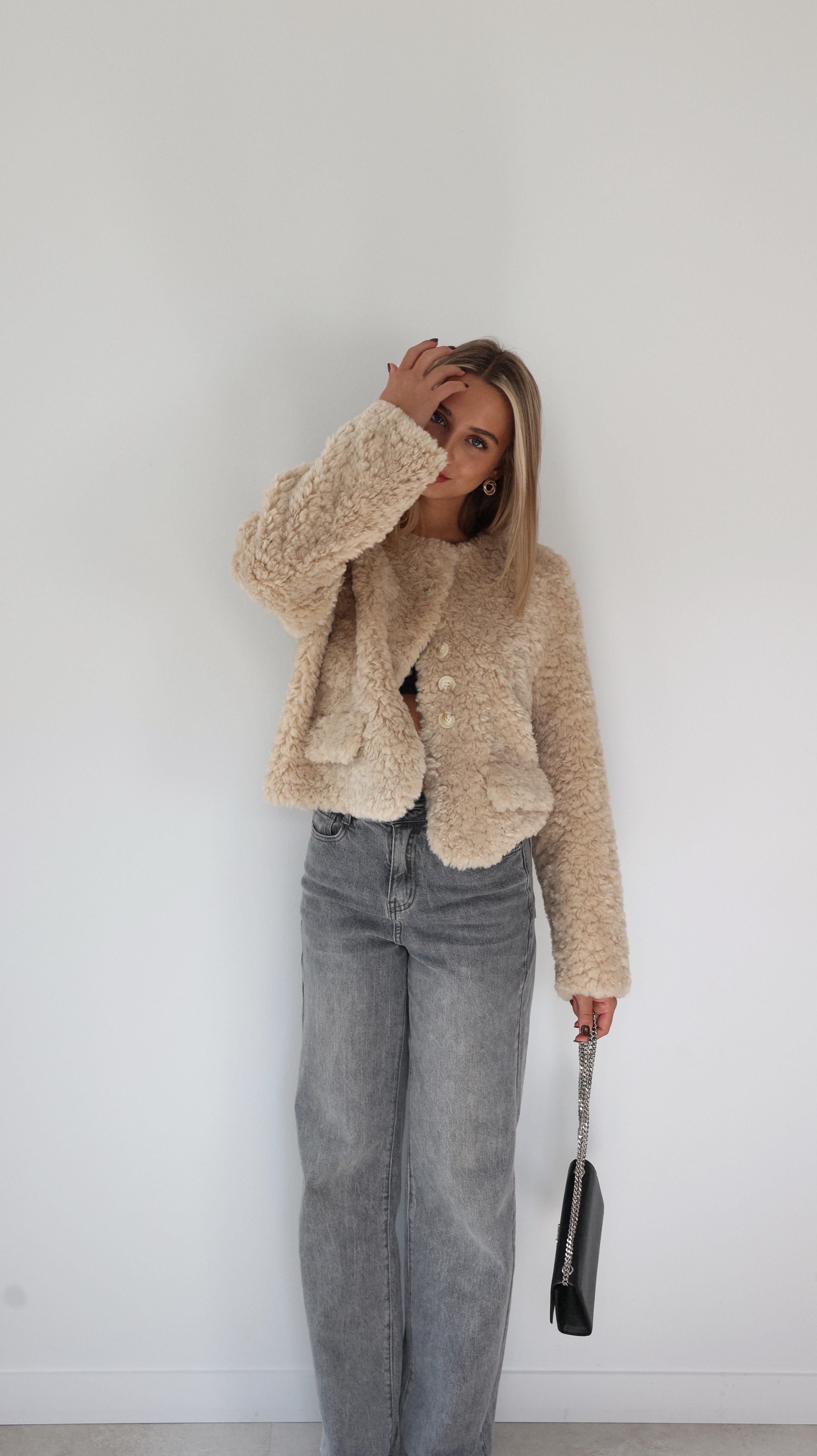 VESTE MIRELLE COL ROND - BEIGE