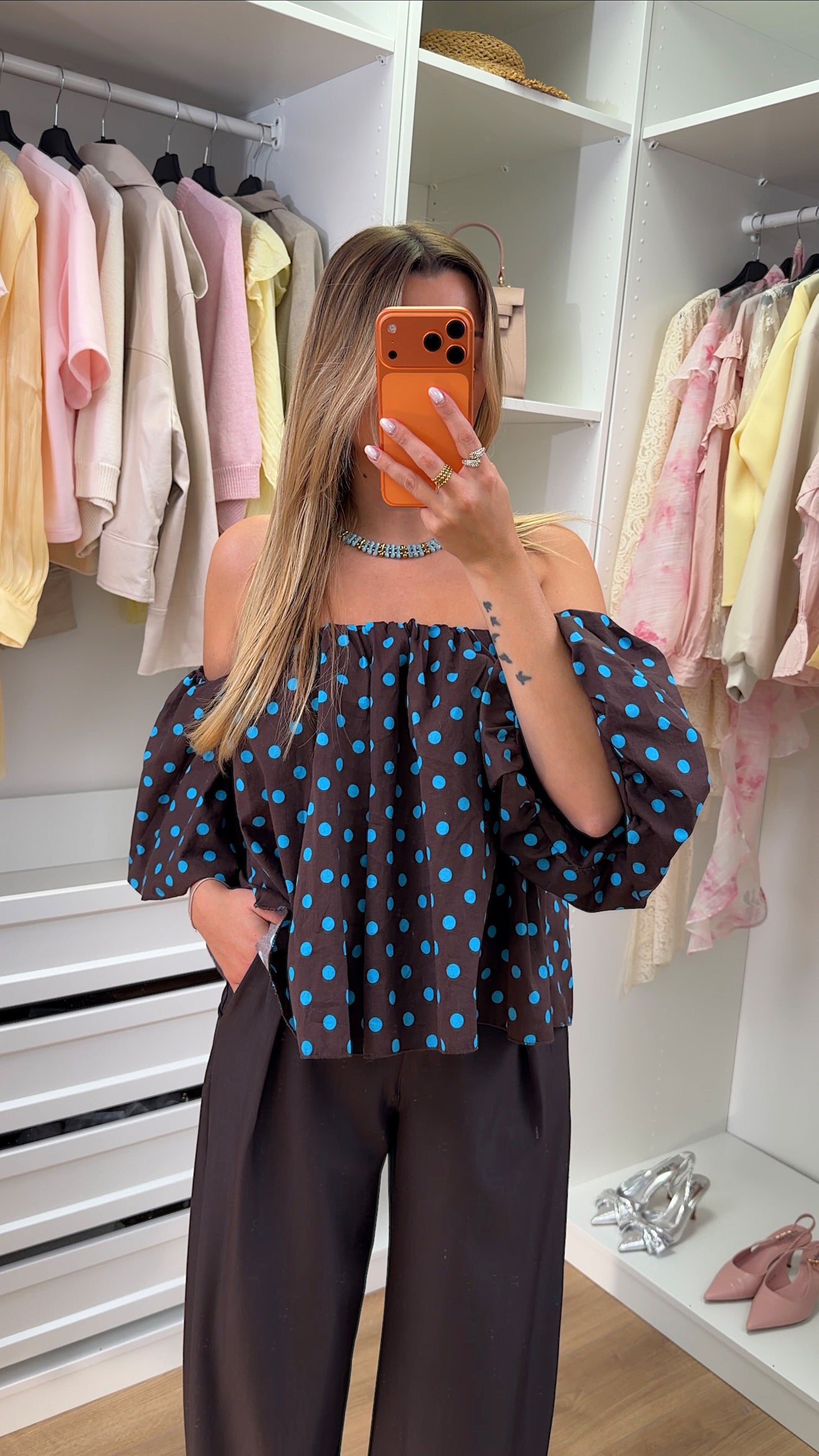 BLOUSE DOMI POIS - CHOCO
