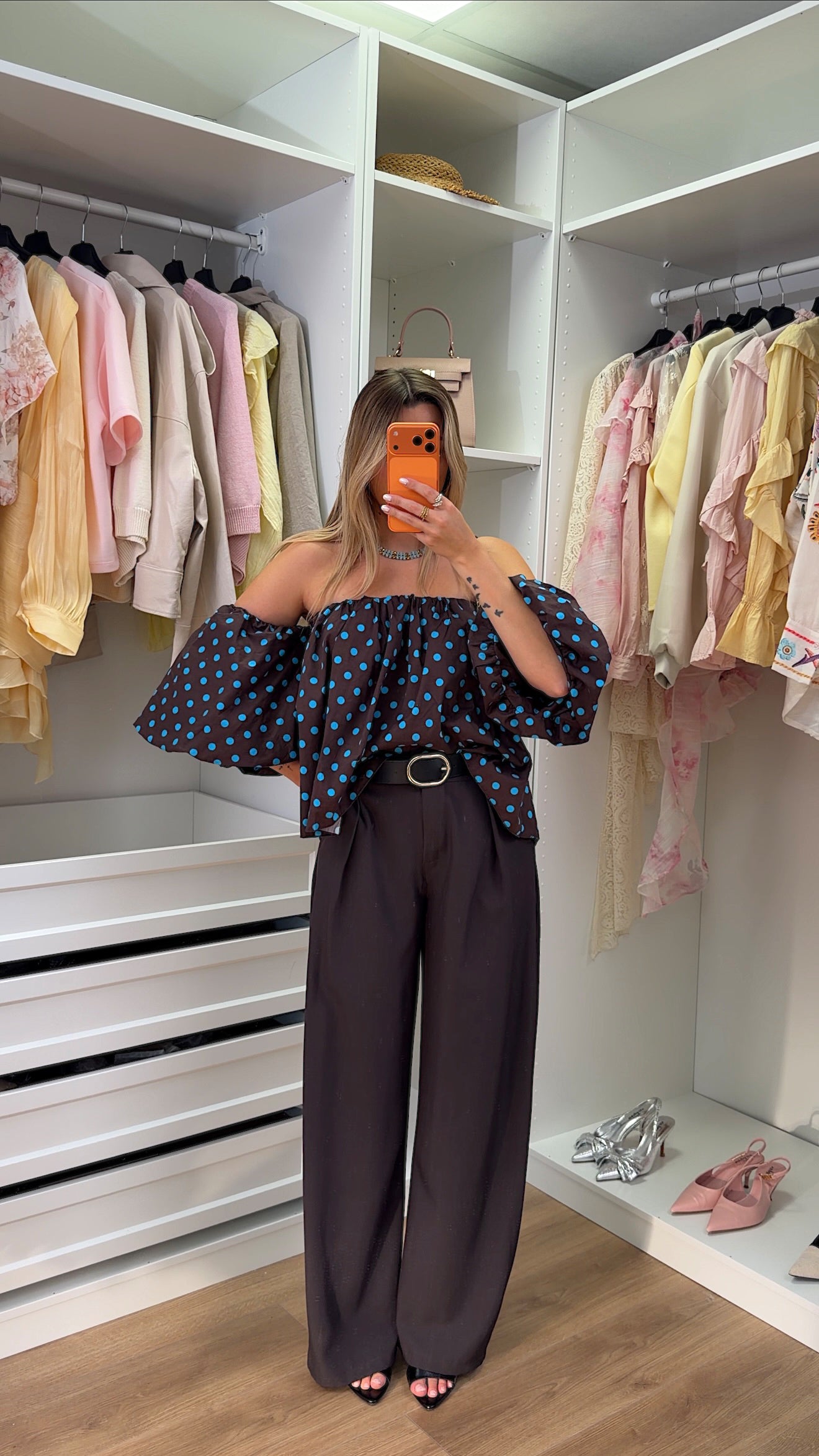 BLOUSE DOMI POIS - CHOCO