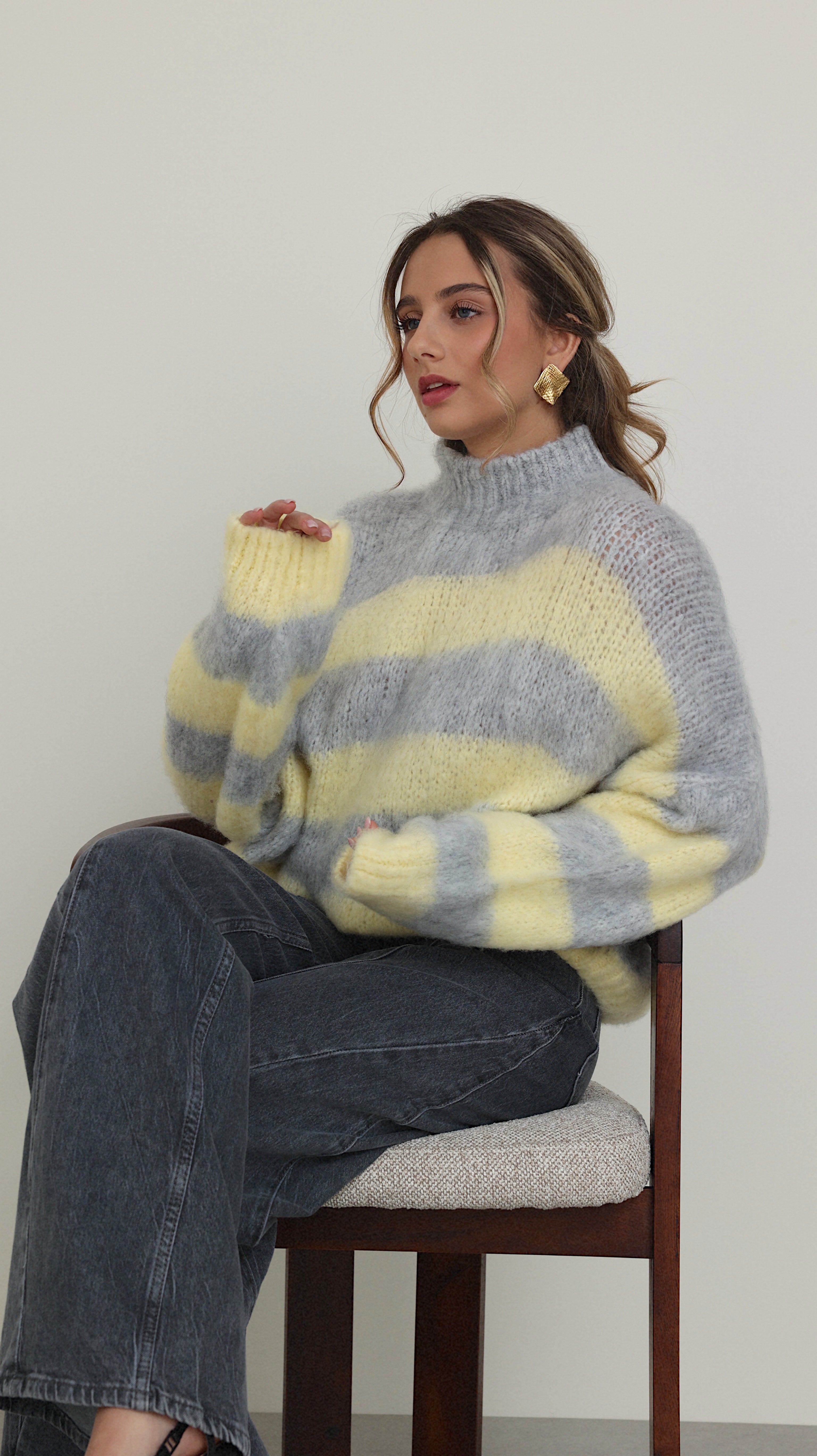 PULL AVA - JAUNE ET GRIS