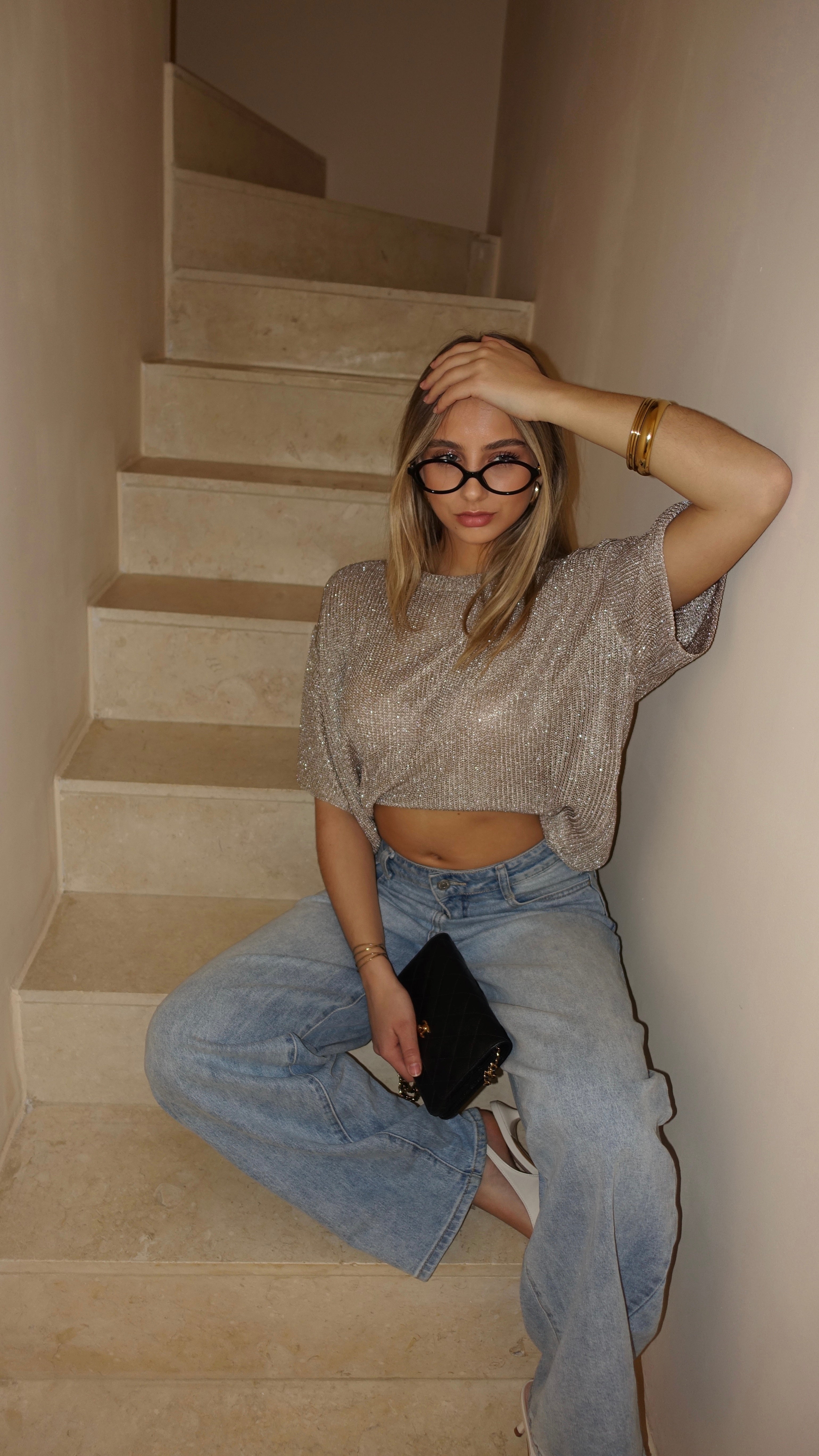 T SHIRT MAILLE LUMIE - BEIGE