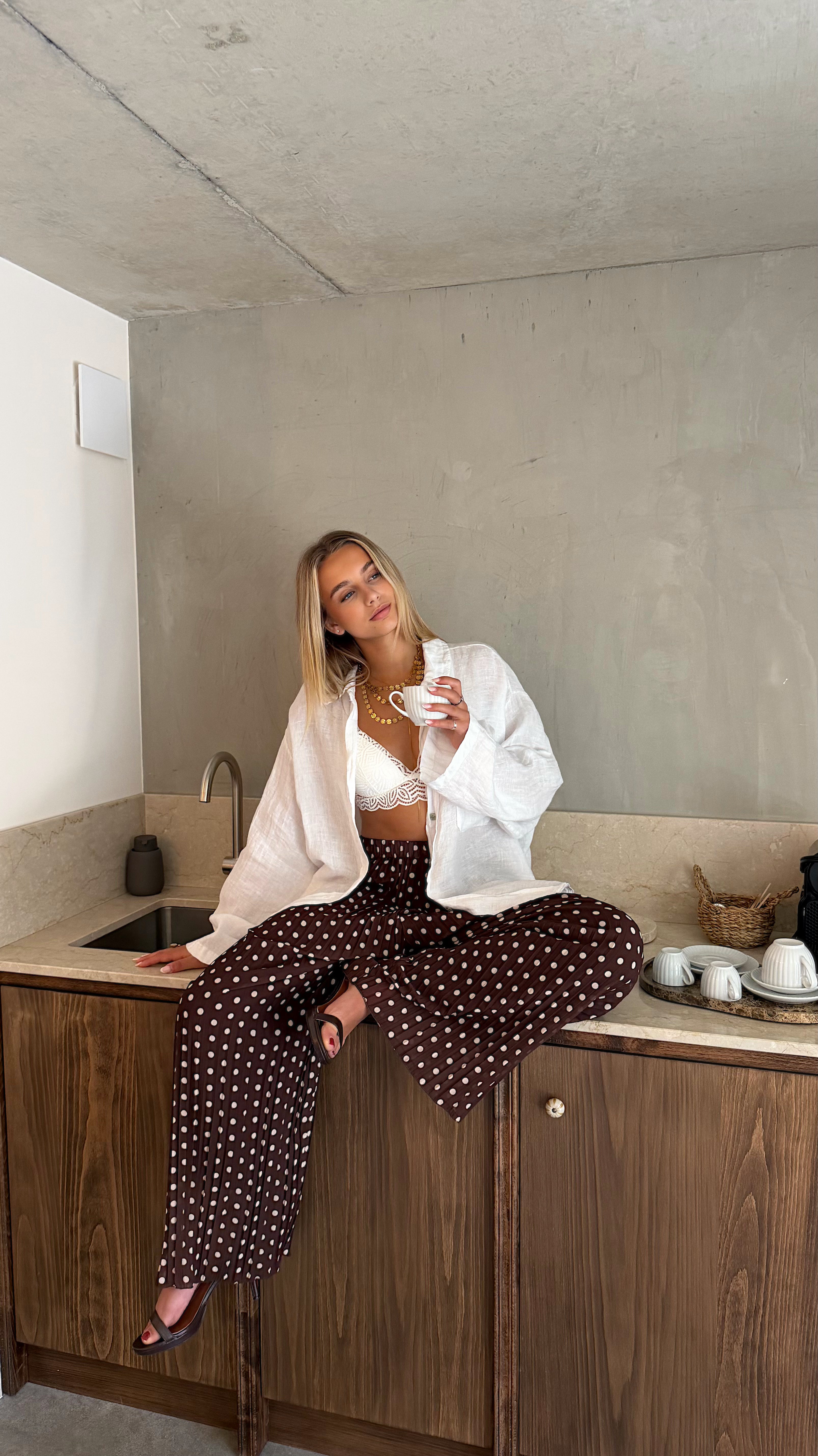 PANTALON JOY - POIS CHOCO