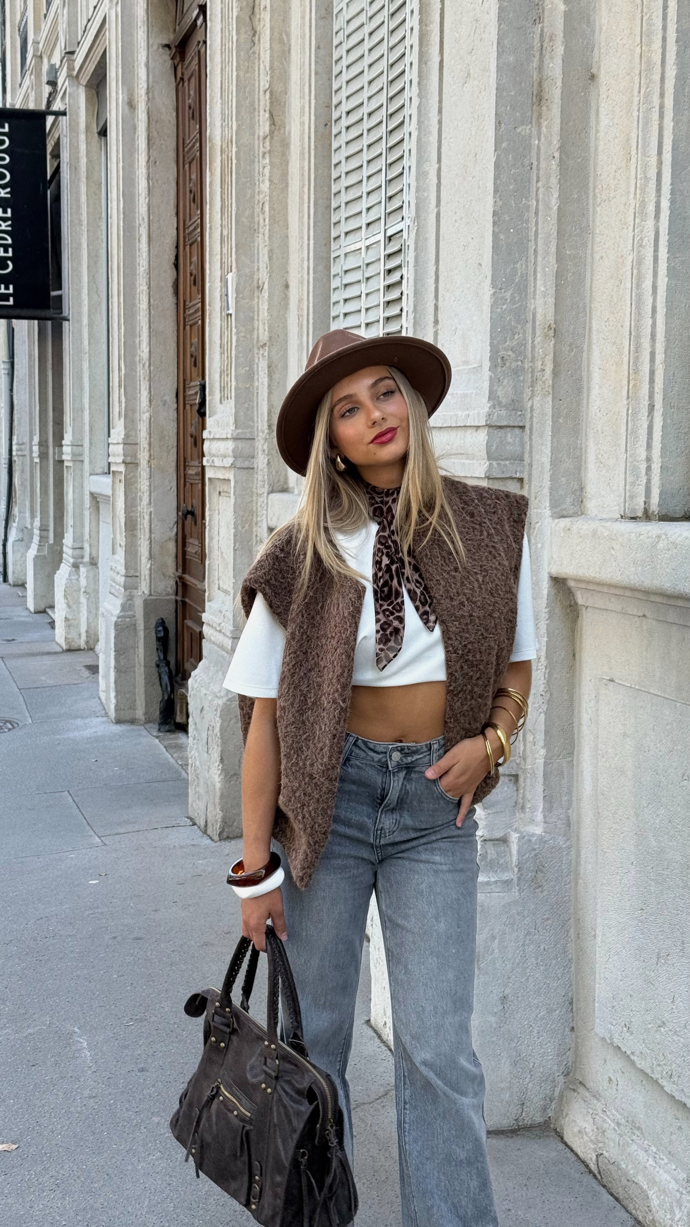 VESTE SANS MANCHES ABIE - CHOCO