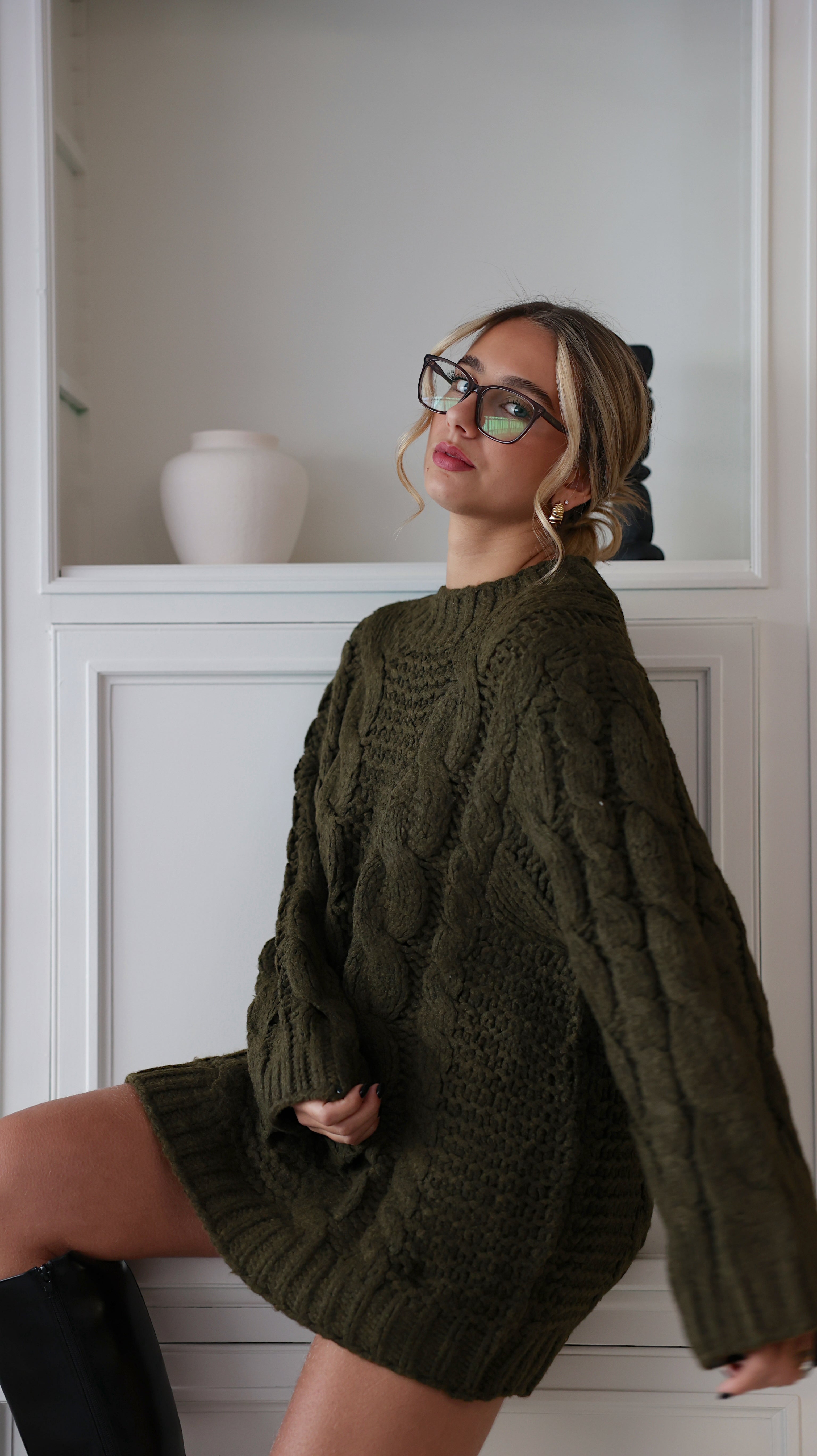 SUZANE LONG SWEATER - KHAKI