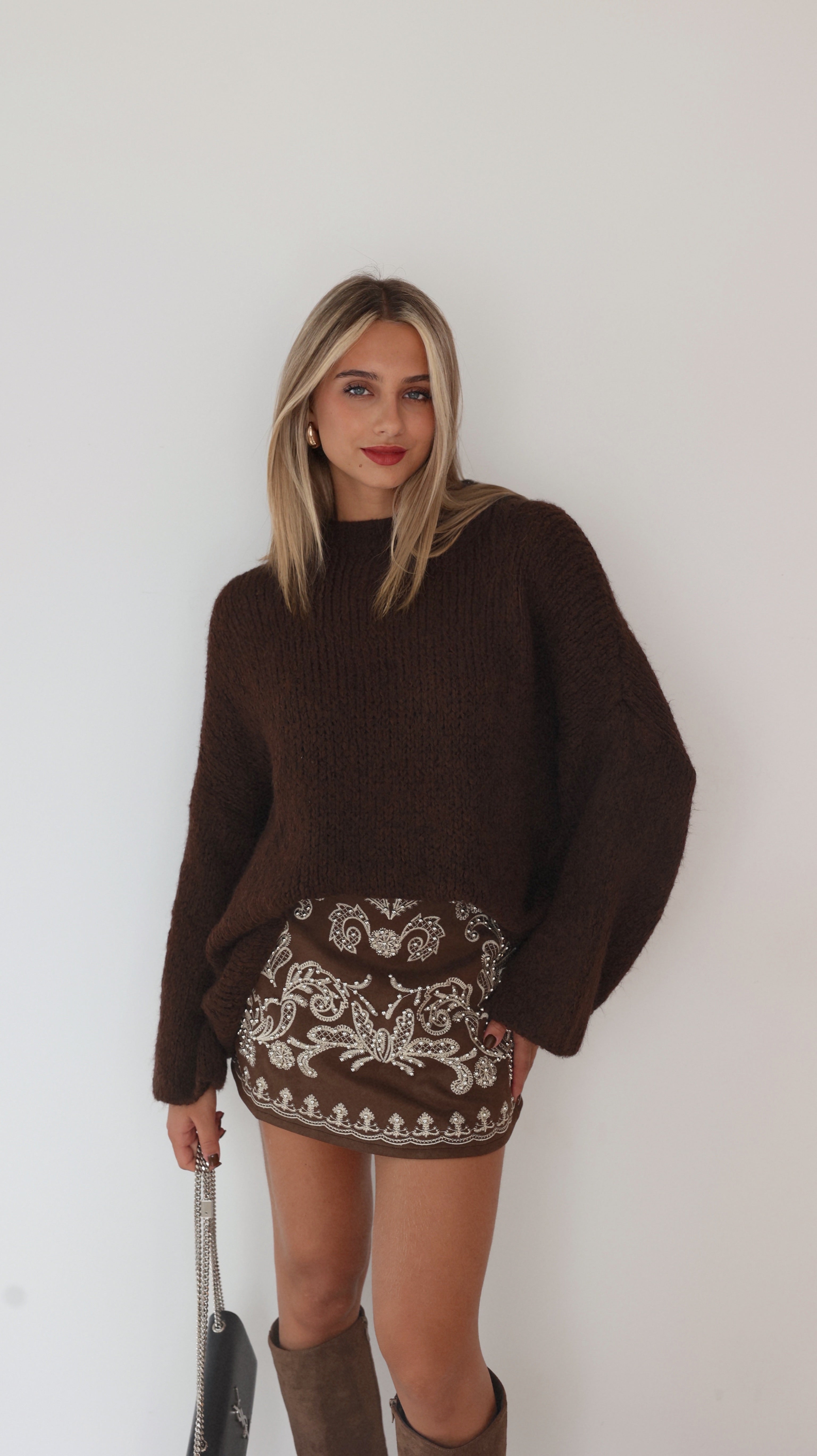 YSIA SKORT-SHORTS - MARRÓN