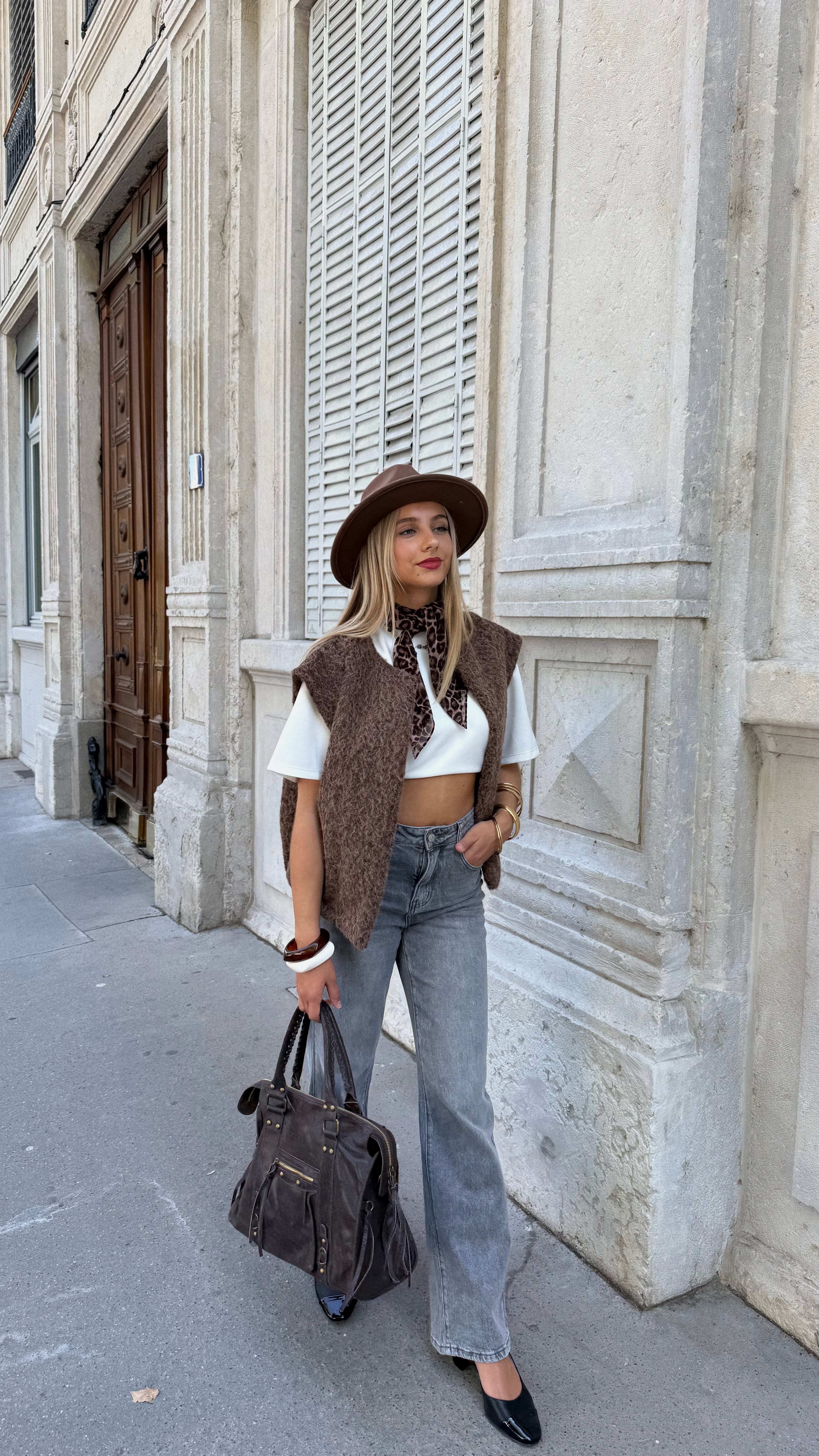 VESTE SANS MANCHES ABIE - CHOCO