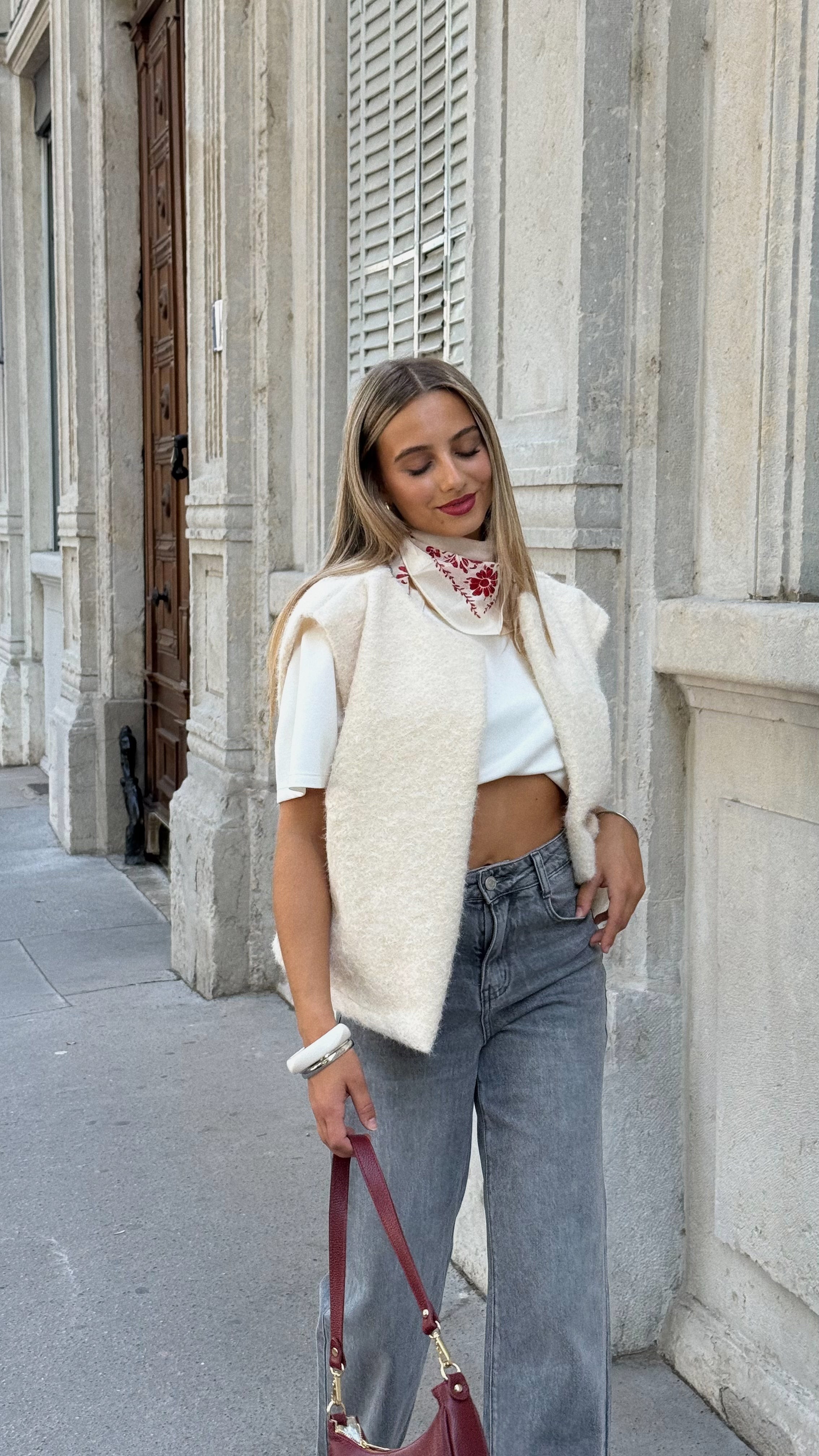 CHAQUETA SIN MANGAS ABIE - CRUDO