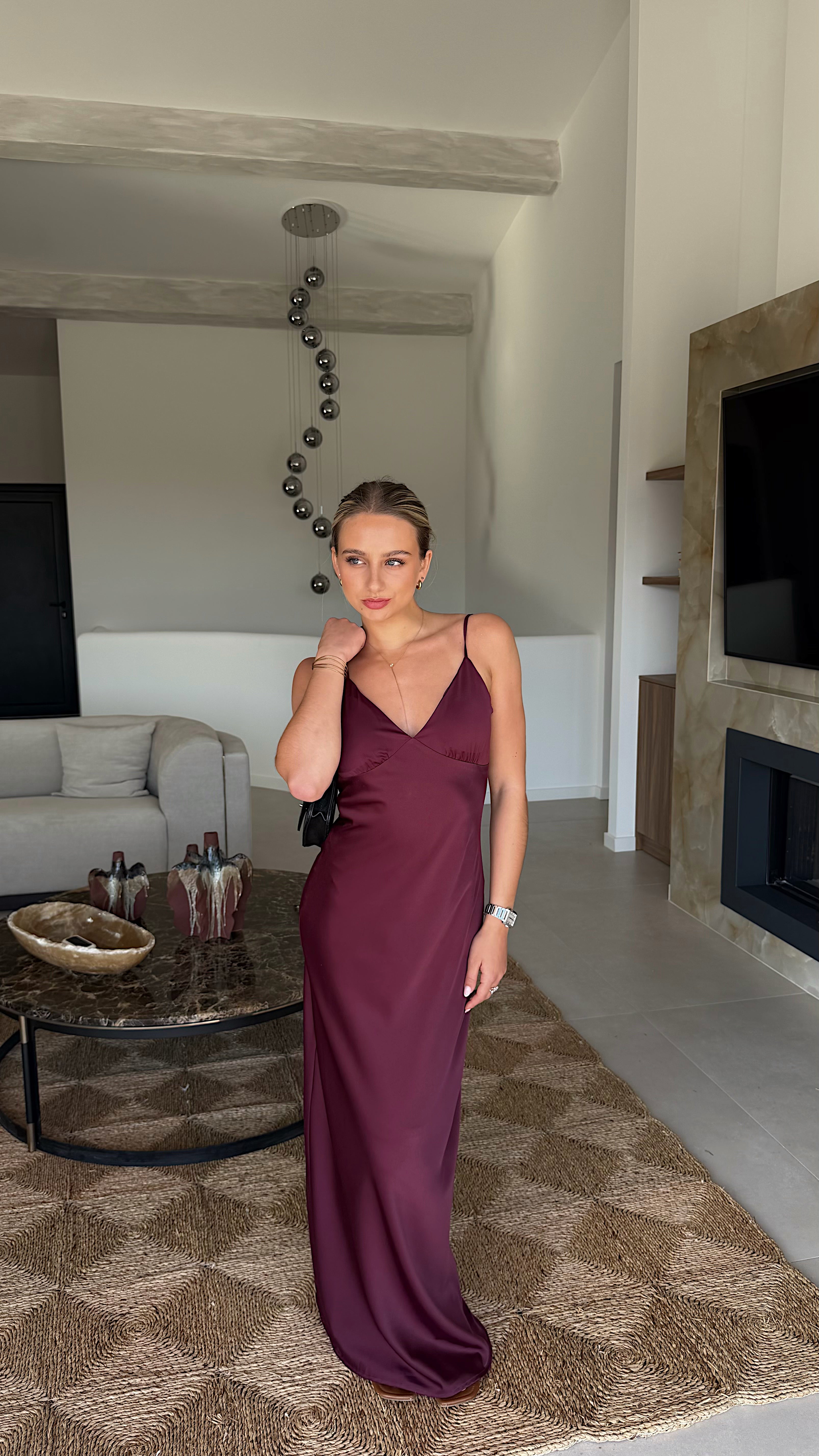 ALESSIA DRESS - BORDEAUX