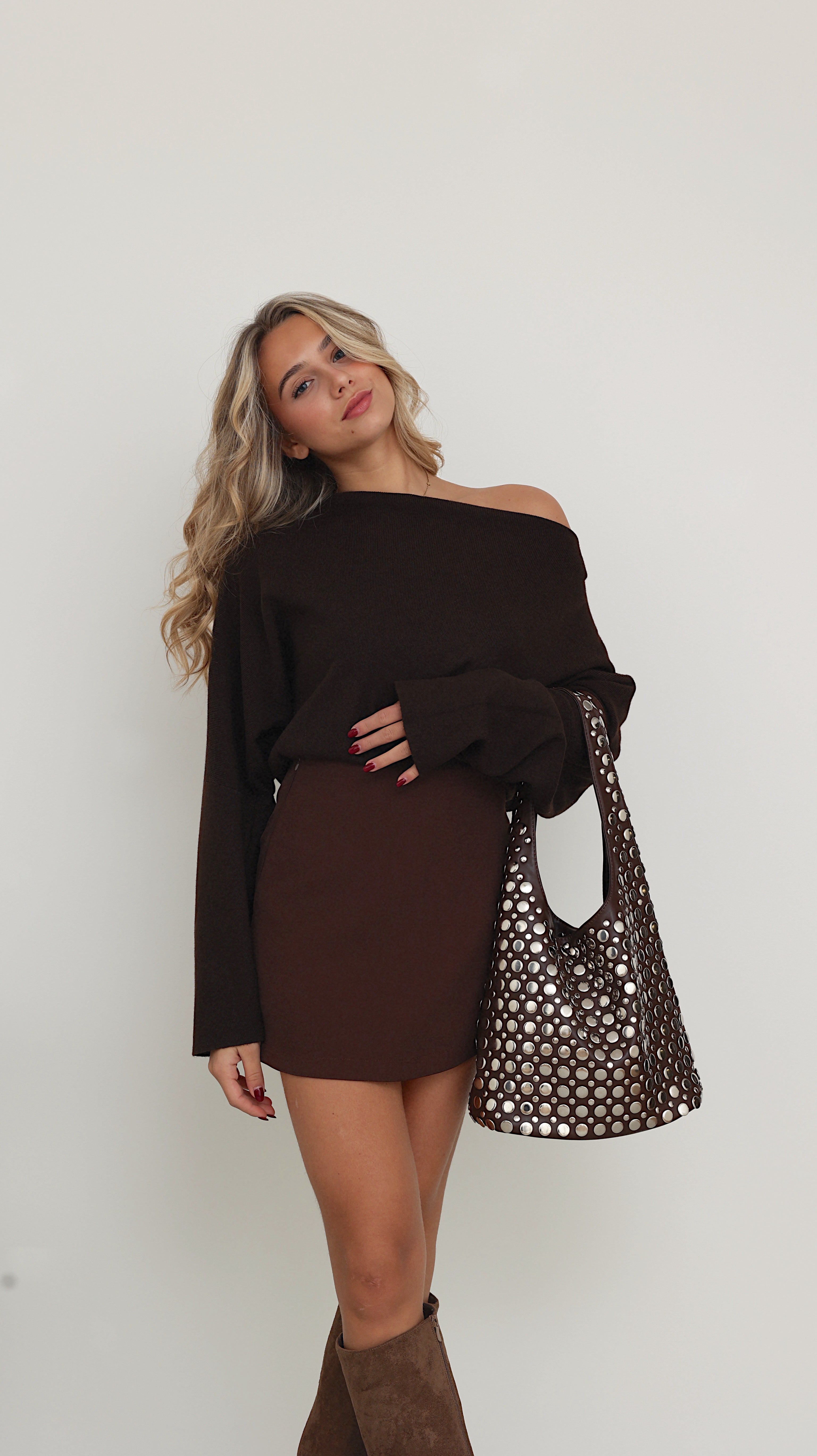 SUÉTER DE MANGA LARGA ALYZÉE - MARRÓN