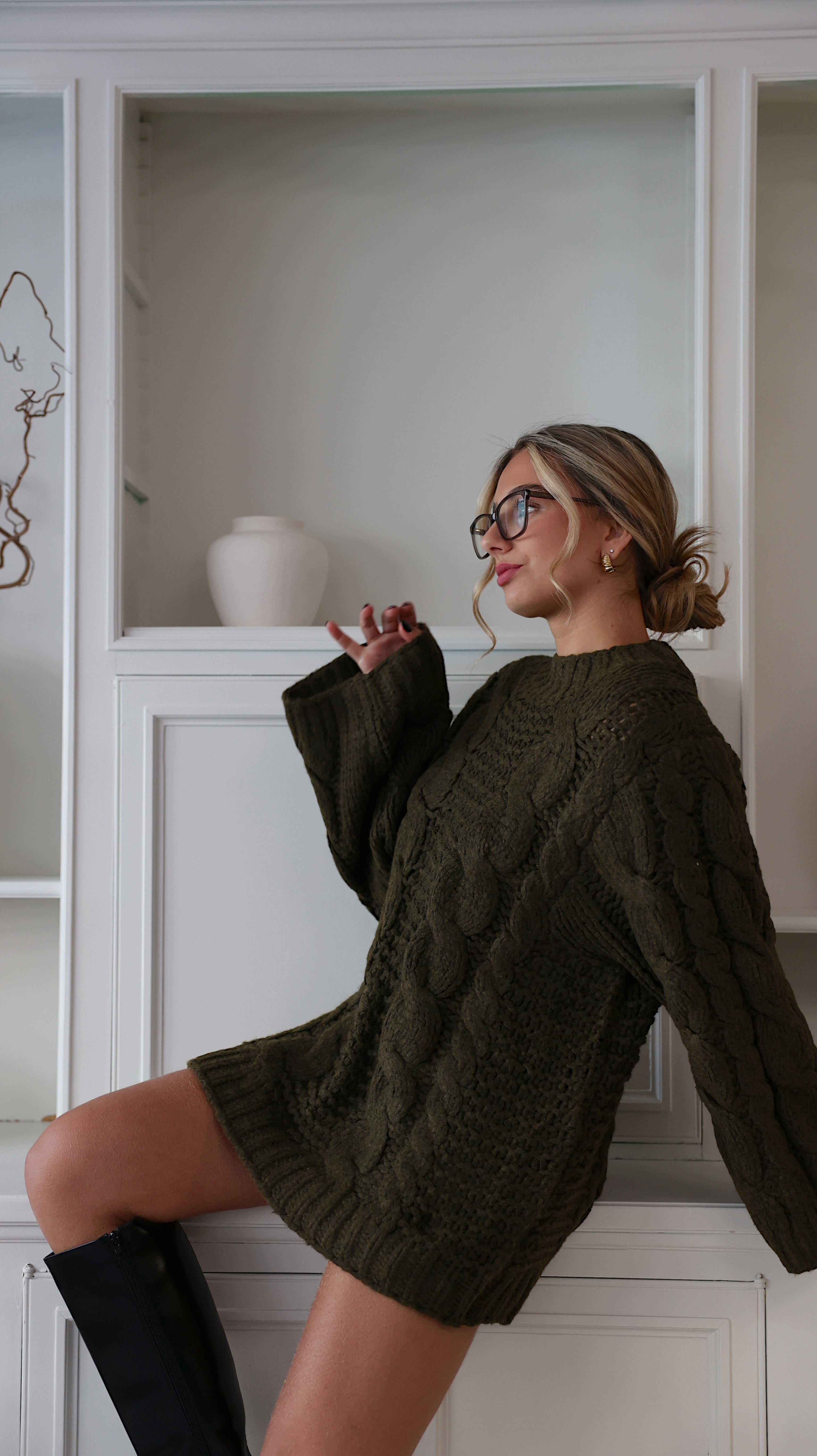 SUZANE LONG SWEATER - KHAKI