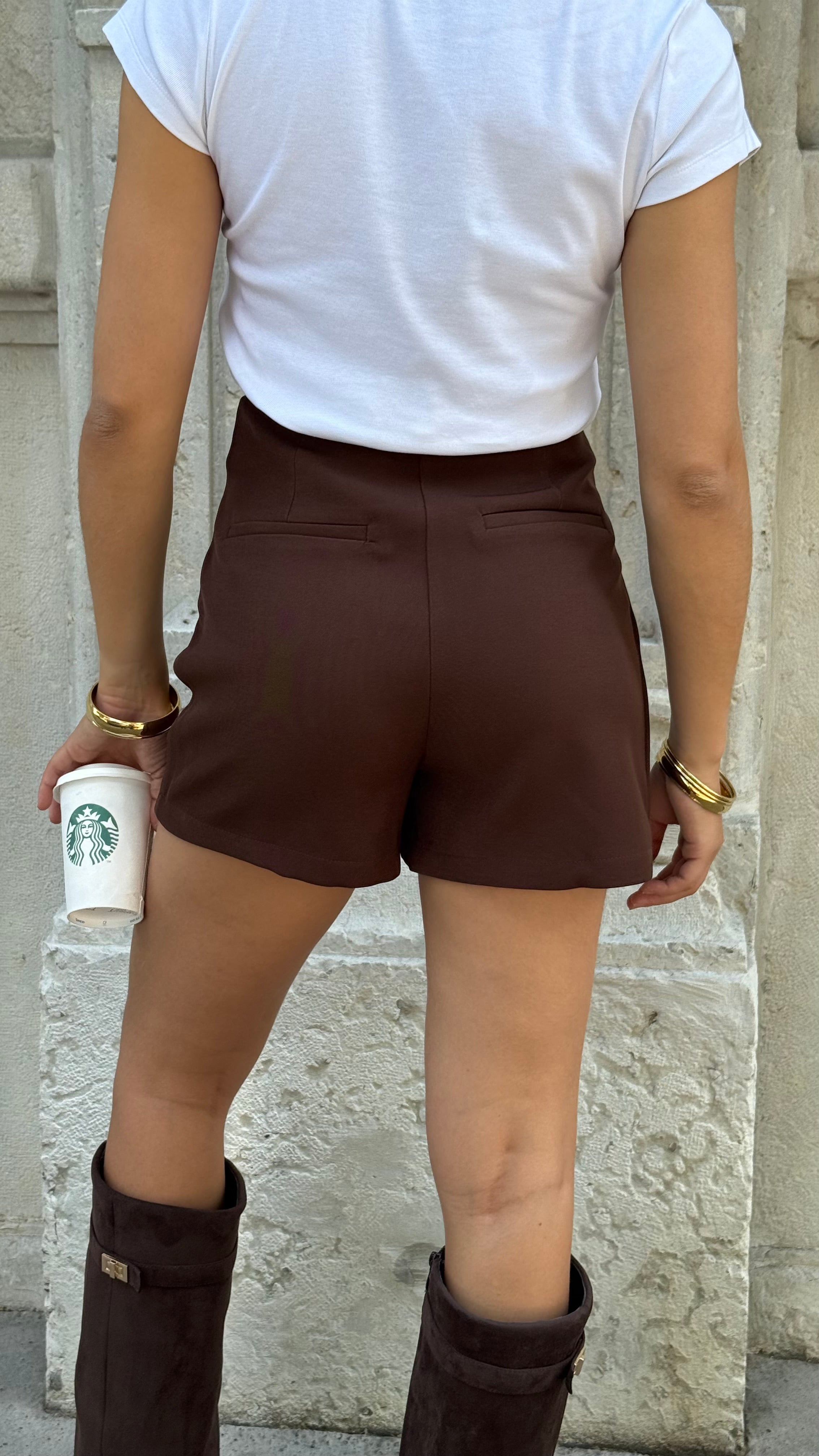 MIA SKORT-SHORTS - CHOCO
