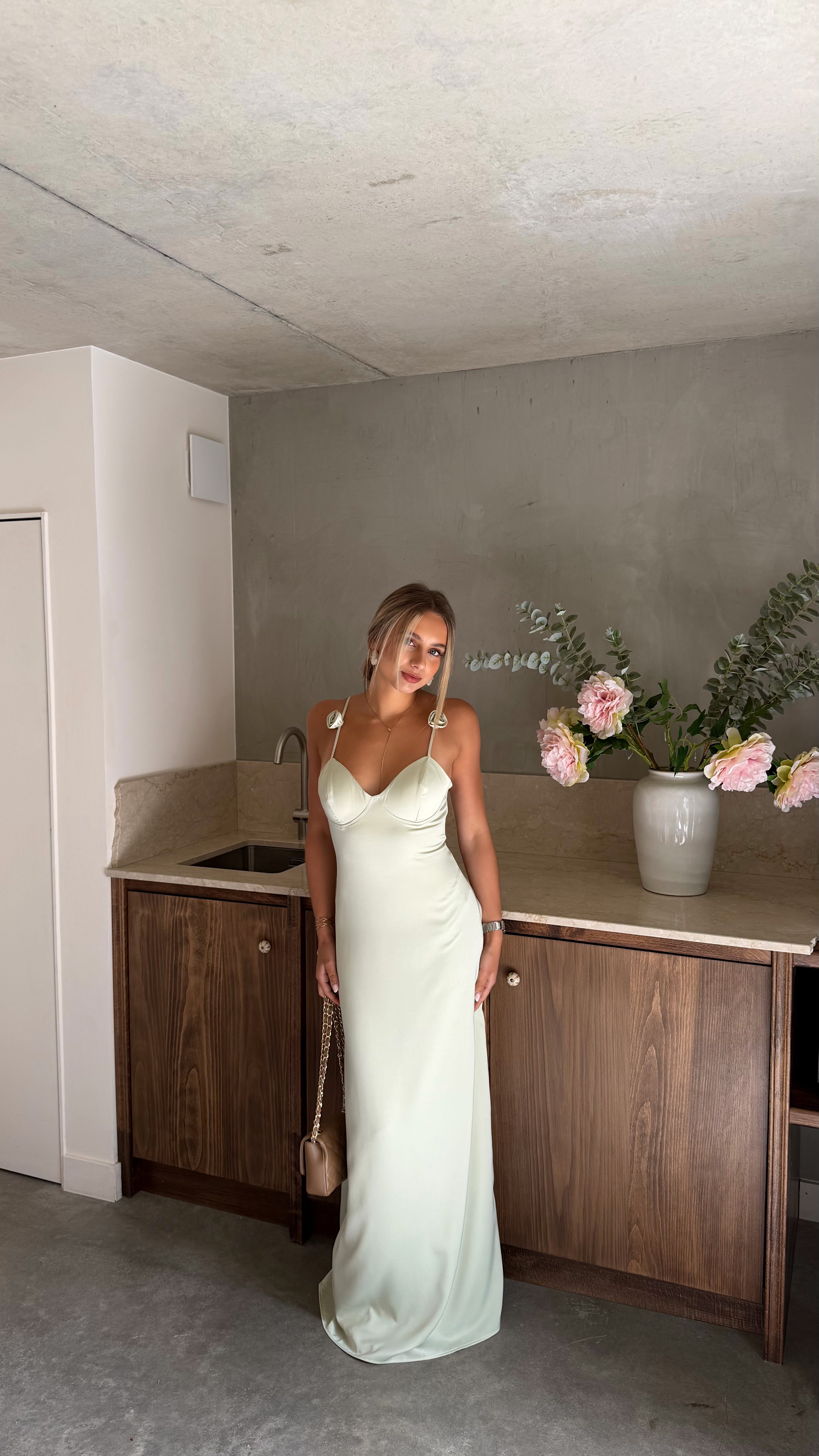 ROBE VALENTINA - VERT ANIS