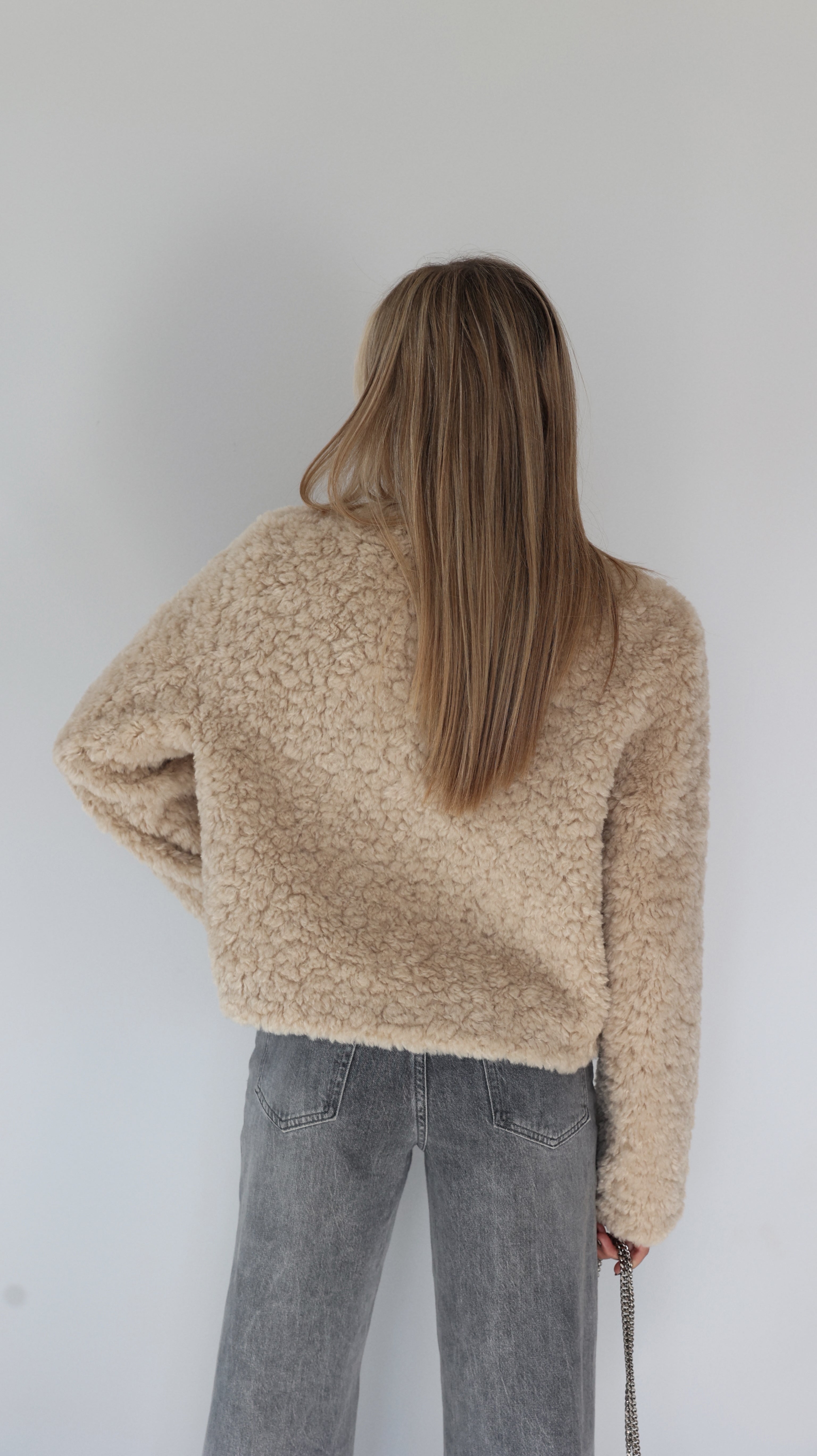 VESTE MIRELLE COL ROND - BEIGE