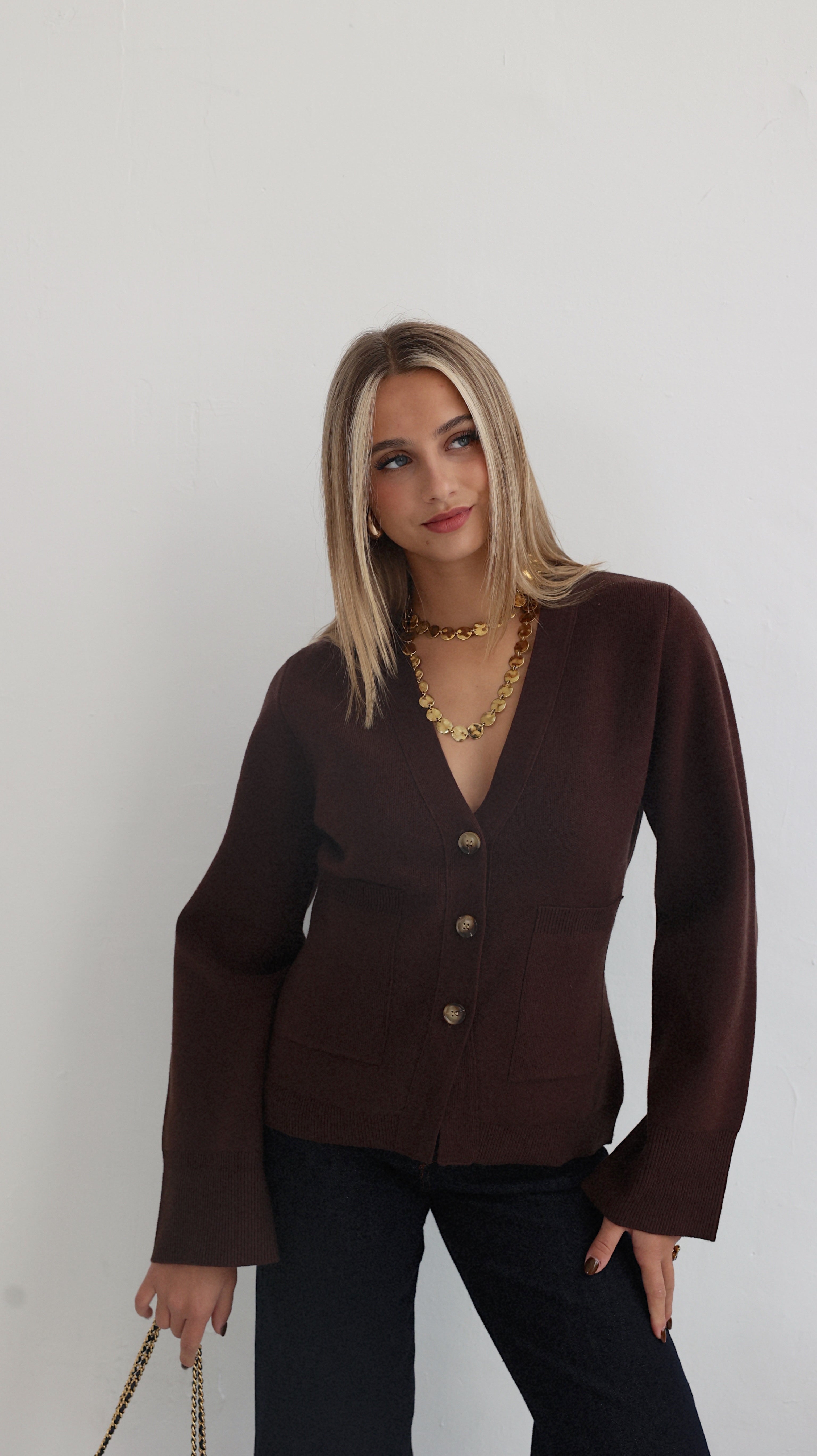 GILET SARAH - MARRON