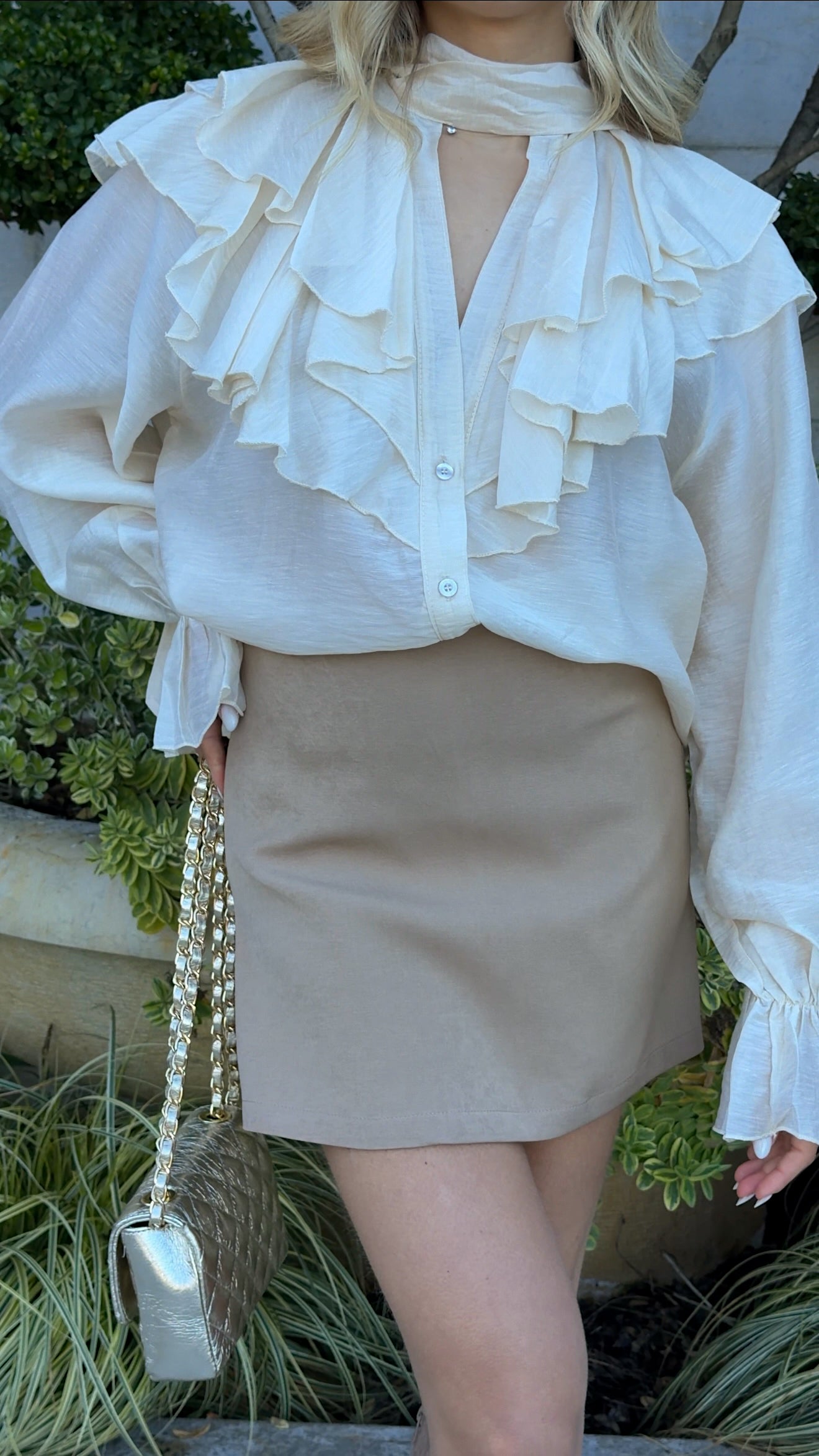 FALDA-SHORTS MIA - GRIS TAUPE
