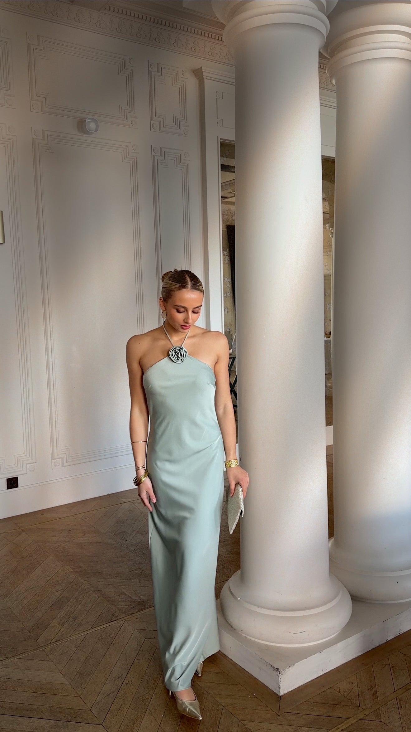 ROBE JULIA - BLEU/VERT SAUGE