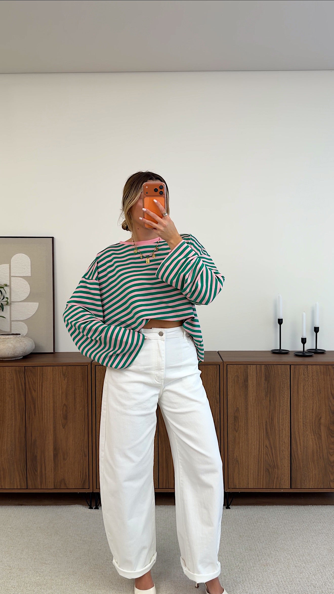 TOP MARINA - GREEN AND PINK
