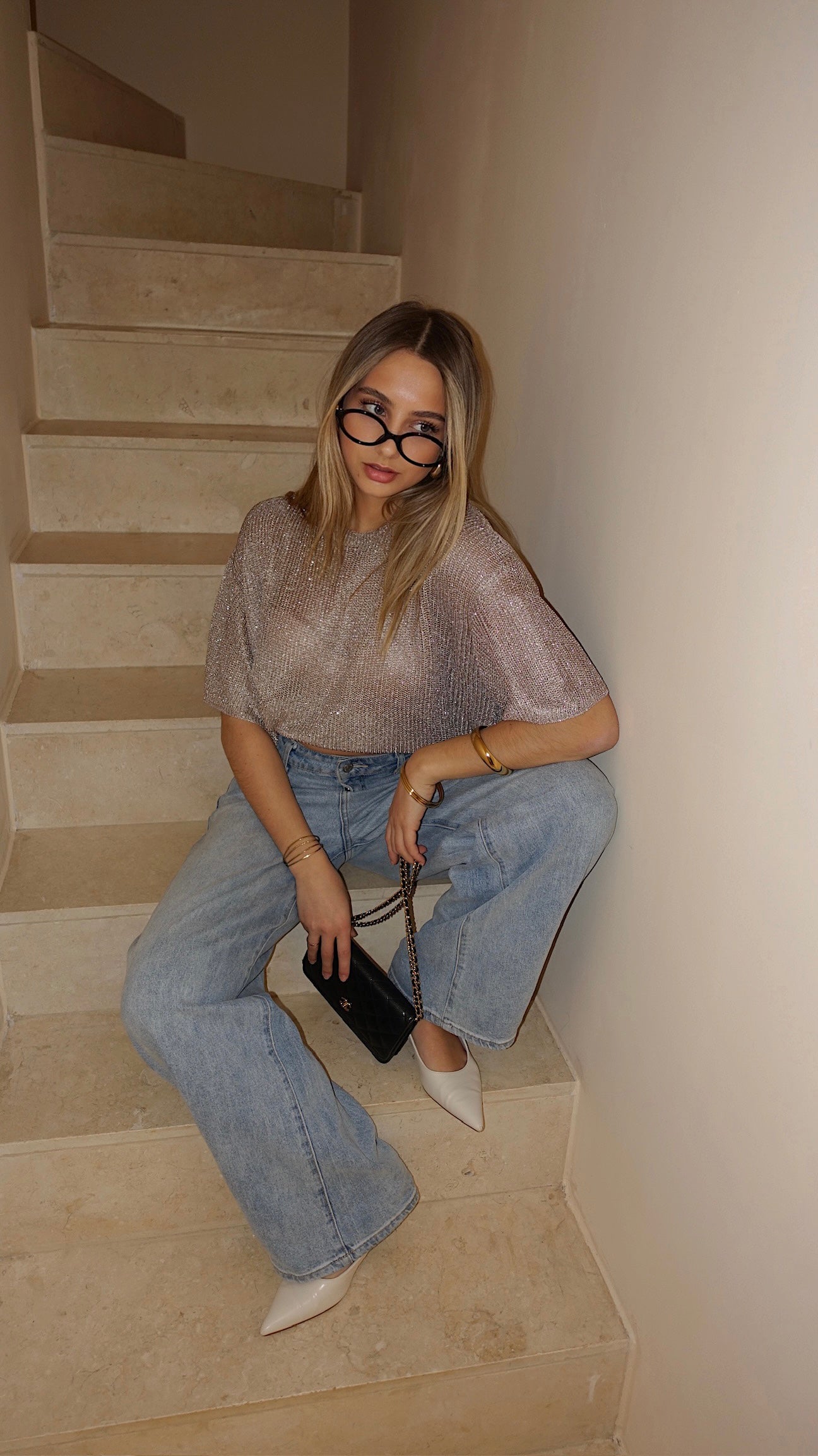 T SHIRT MAILLE LUMIE - BEIGE