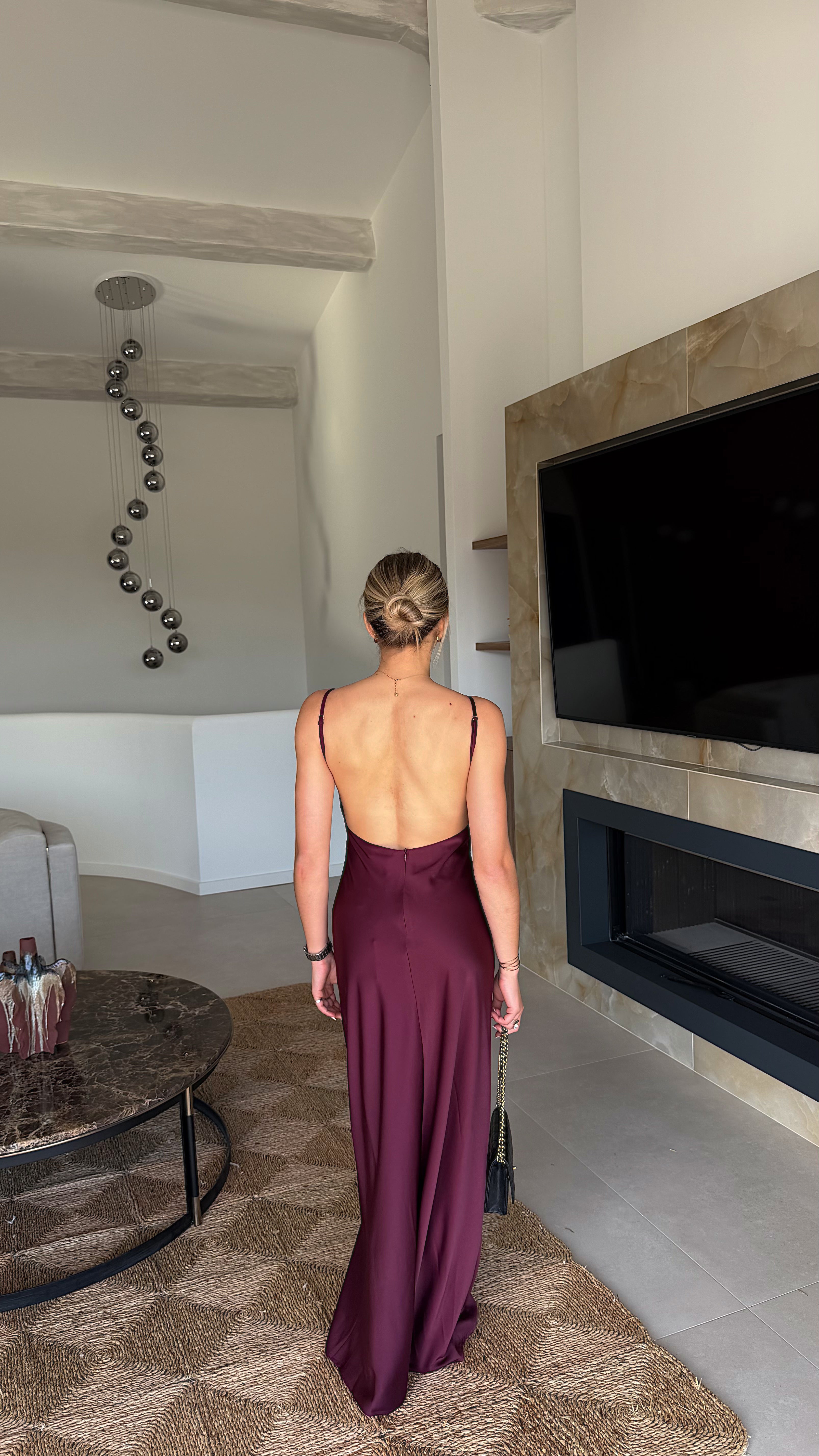 ALESSIA DRESS - BORDEAUX
