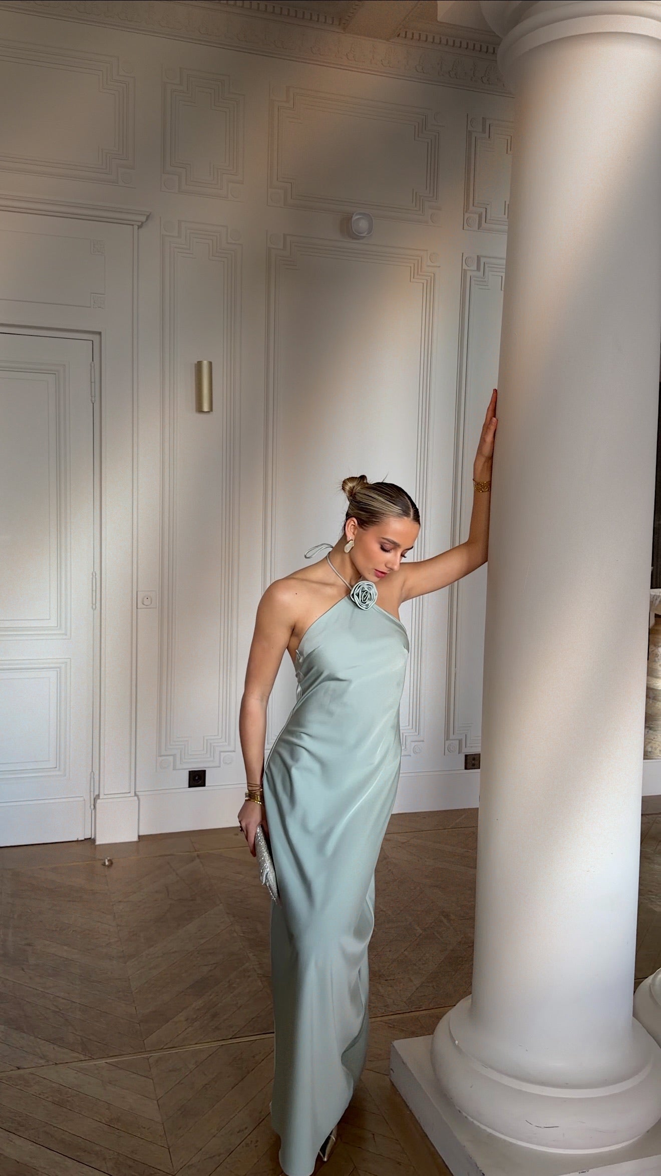 ROBE JULIA - BLEU/VERT SAUGE