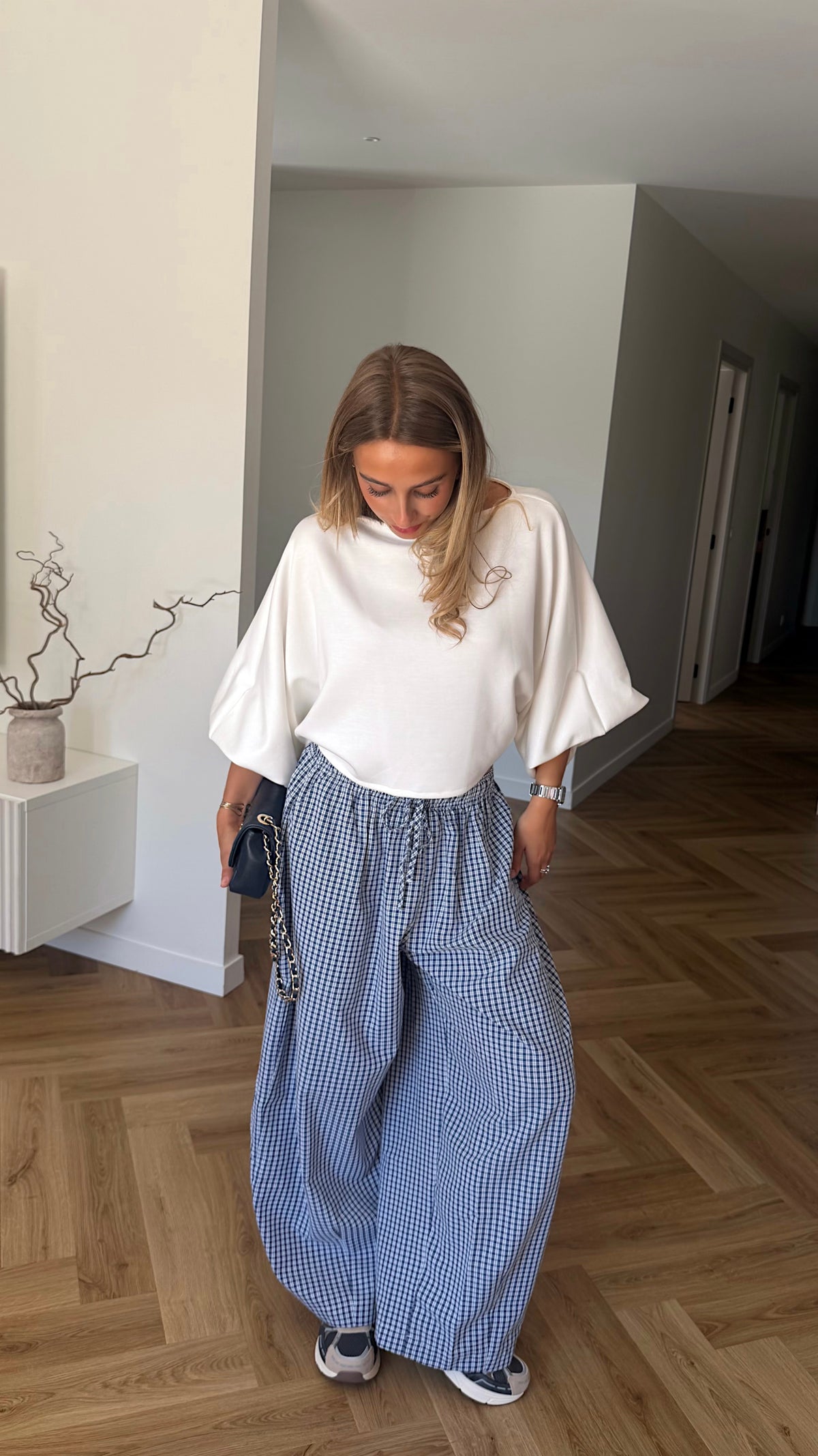 PANTALON VICHY - BLEU