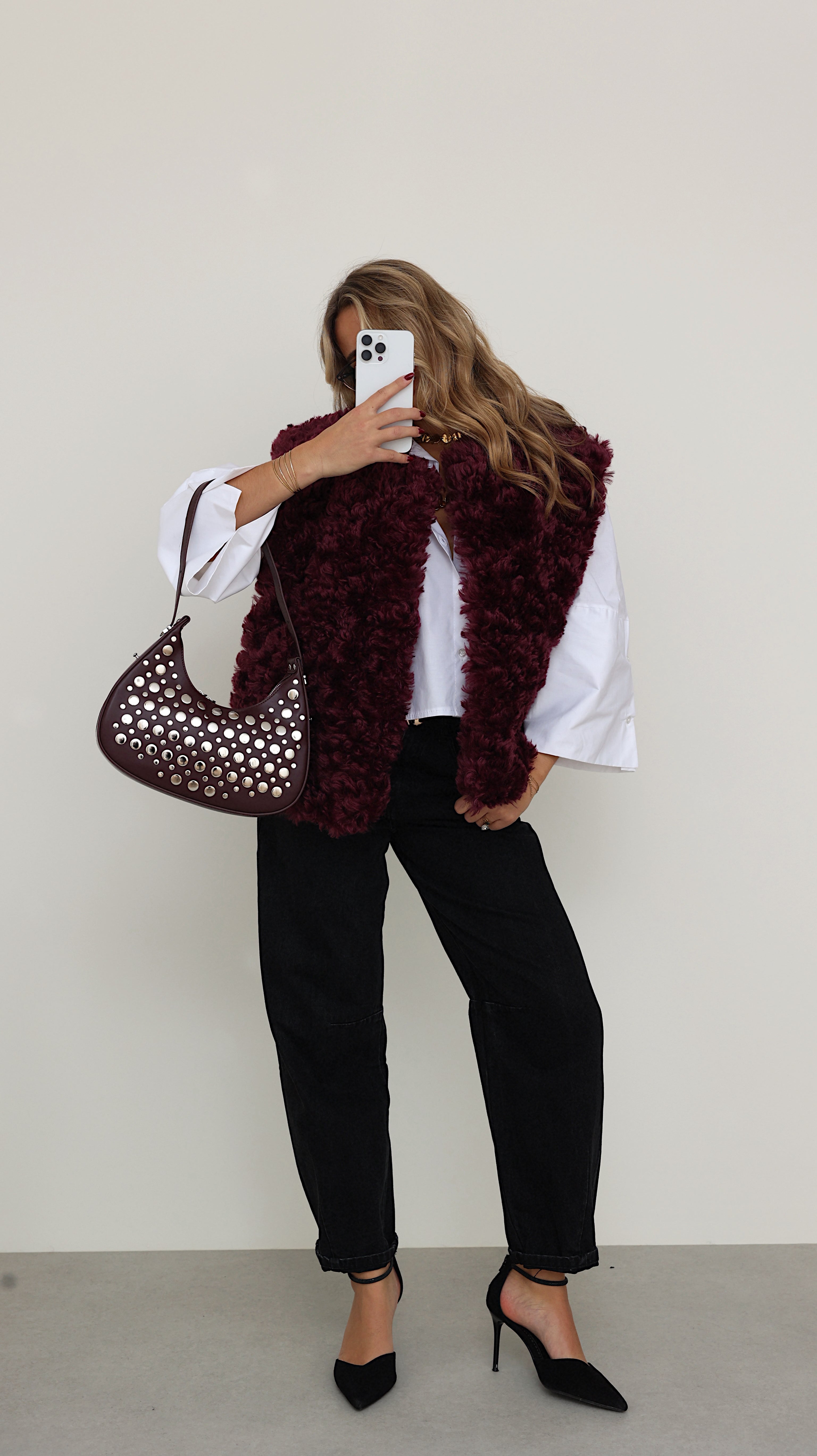 CHAQUETA SIN MANGAS ALBA - BURDEOS