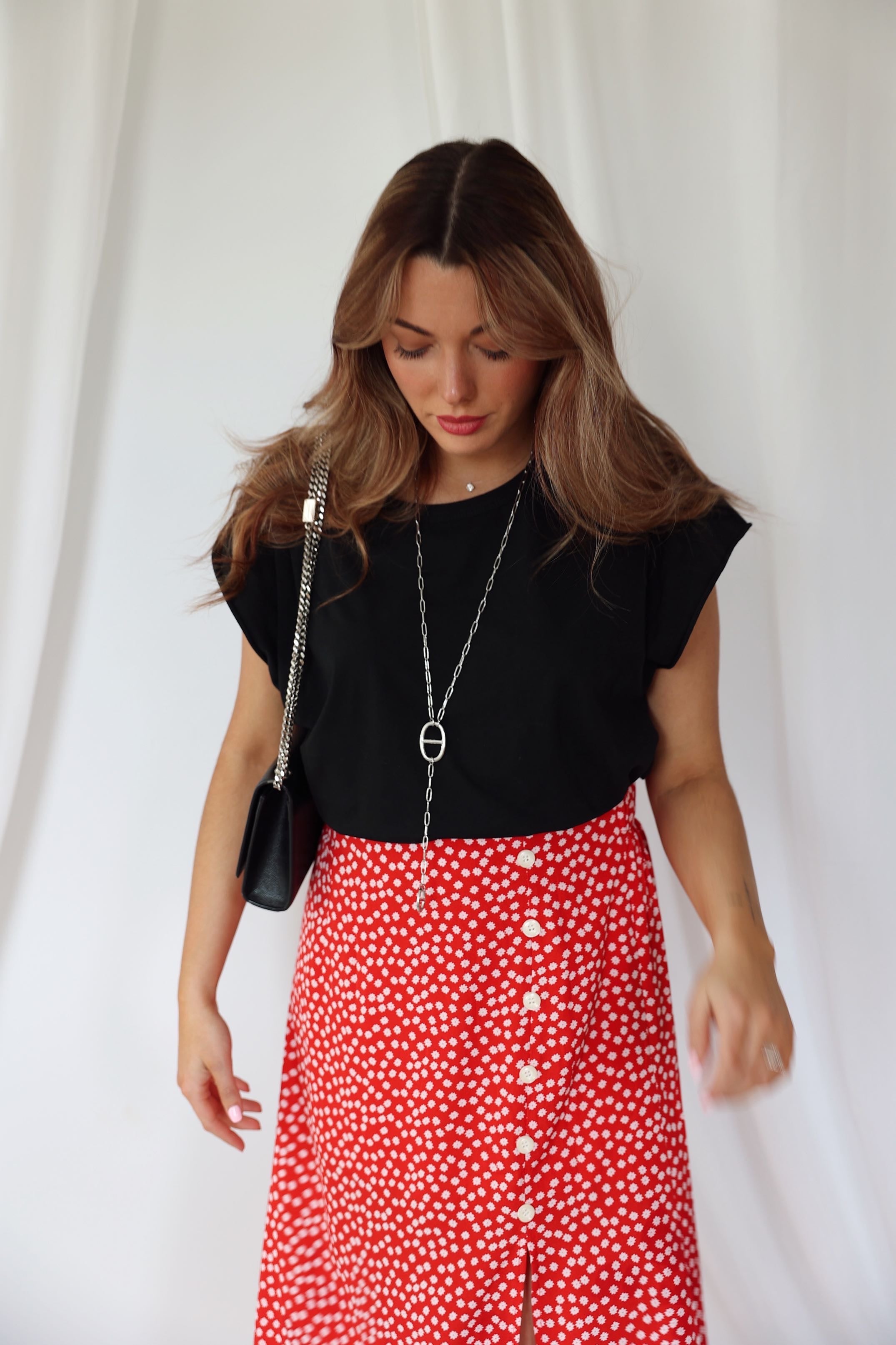 black polka dot t shirt