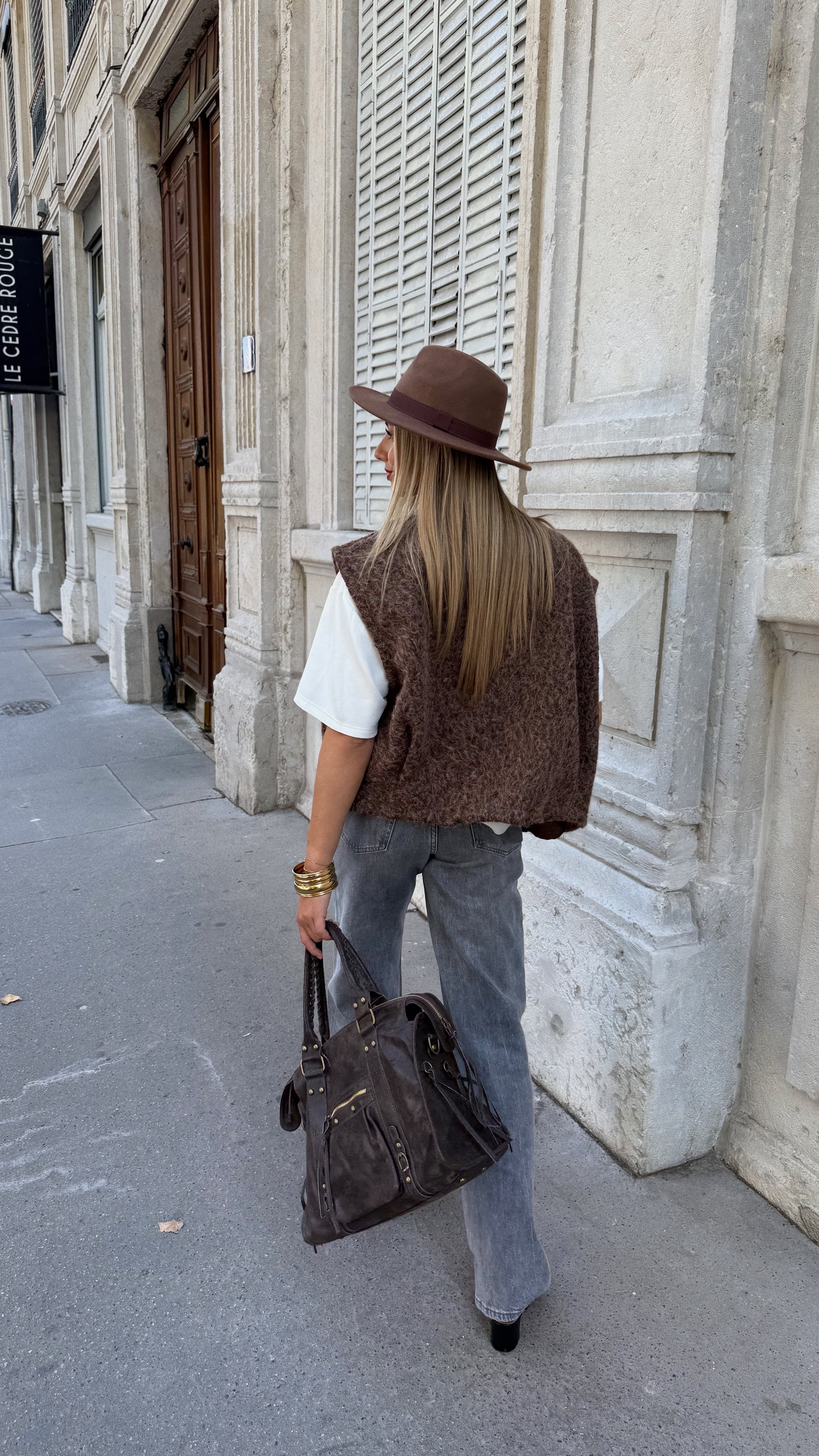 VESTE SANS MANCHES ABIE - CHOCO