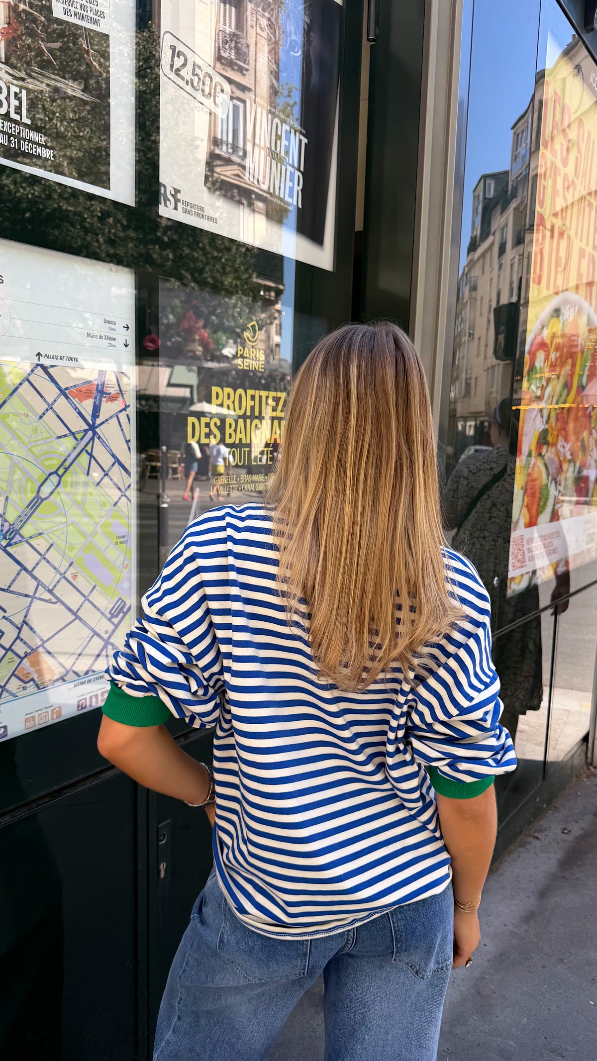 TOP CHARLINE - BLEU/VERT