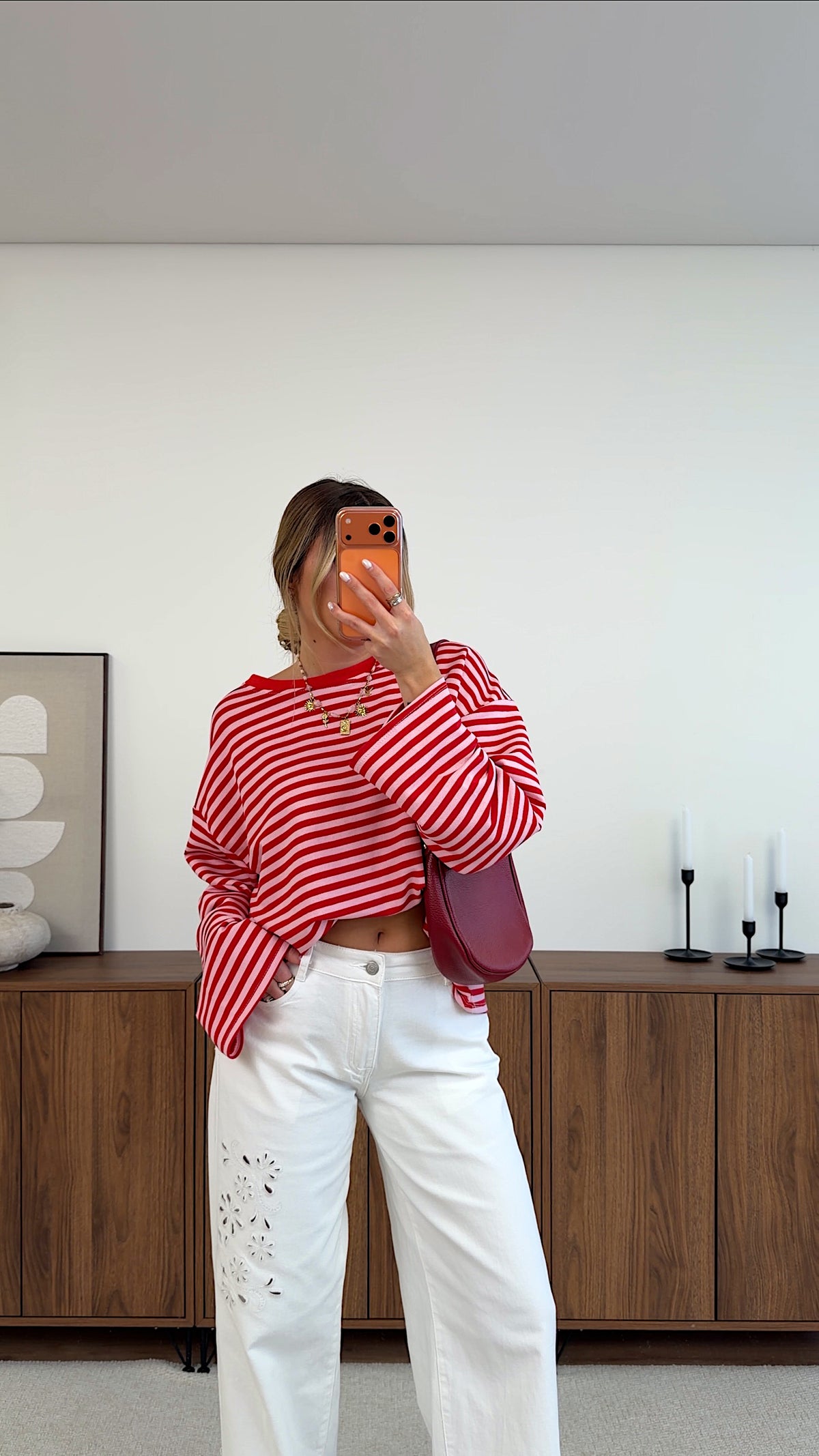 TOP MARINA - ROUGE ET ROSE
