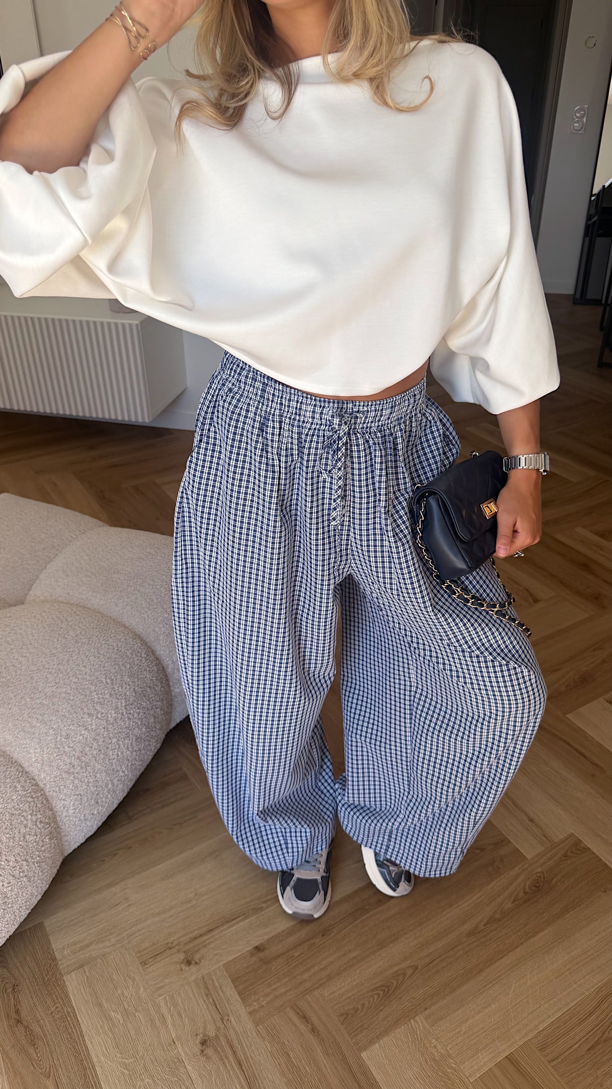 PANTALON VICHY - BLEU