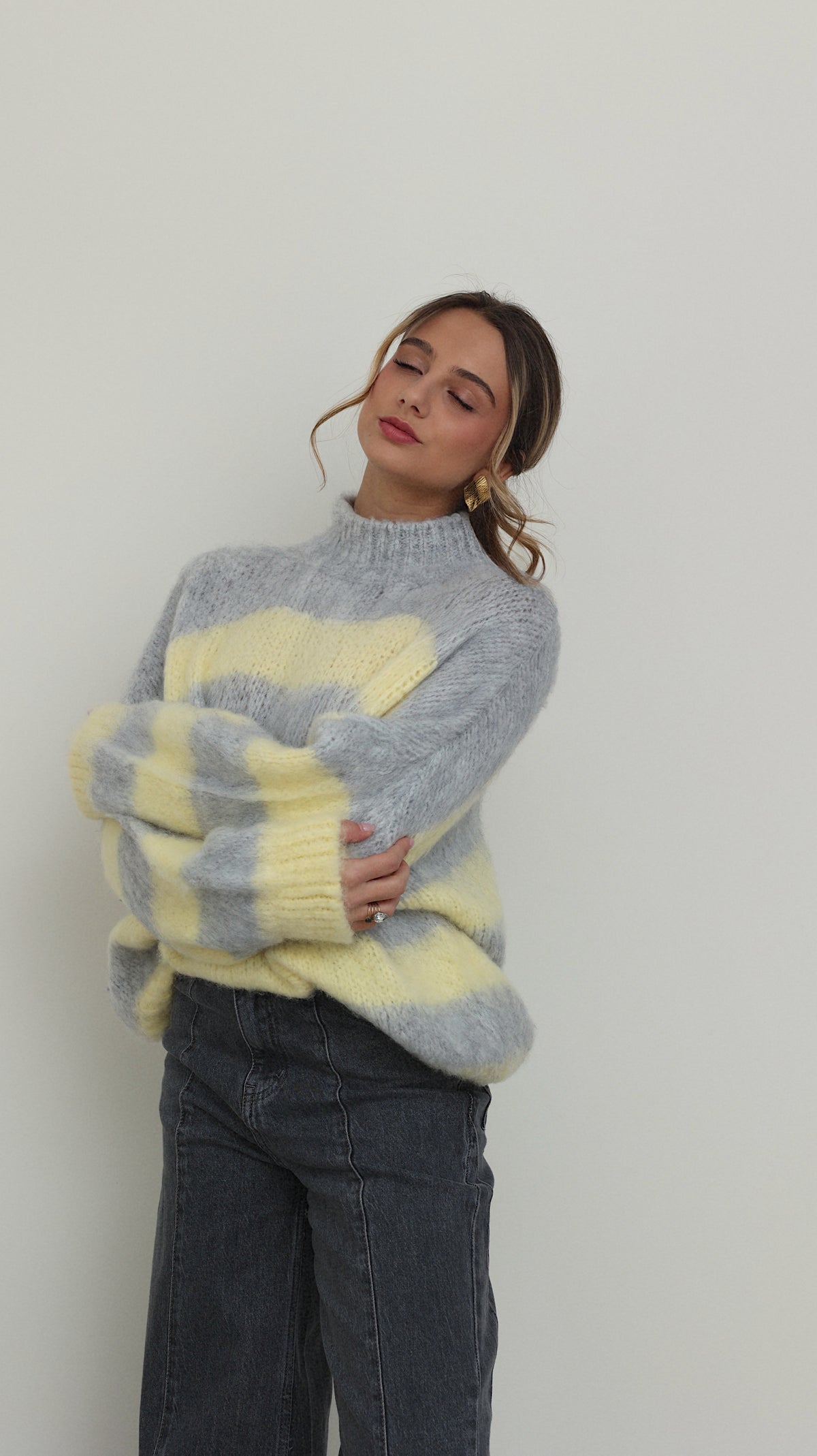 PULL AVA - JAUNE ET GRIS