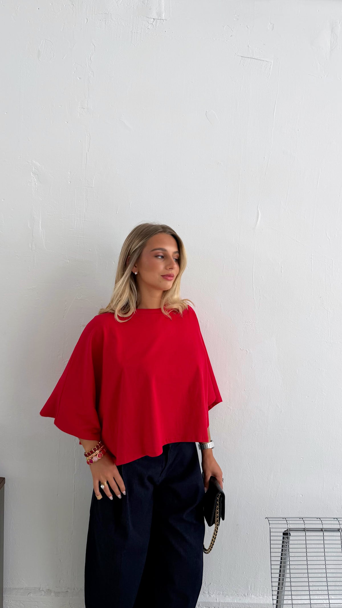 T SHIRT NINON - ROUGE