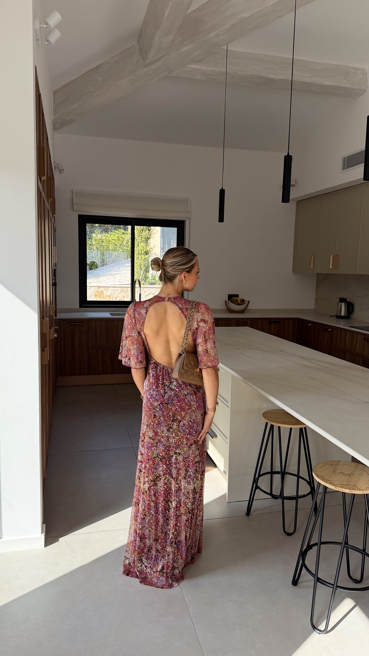 CAMELLIA DRESS - BORDEAUX